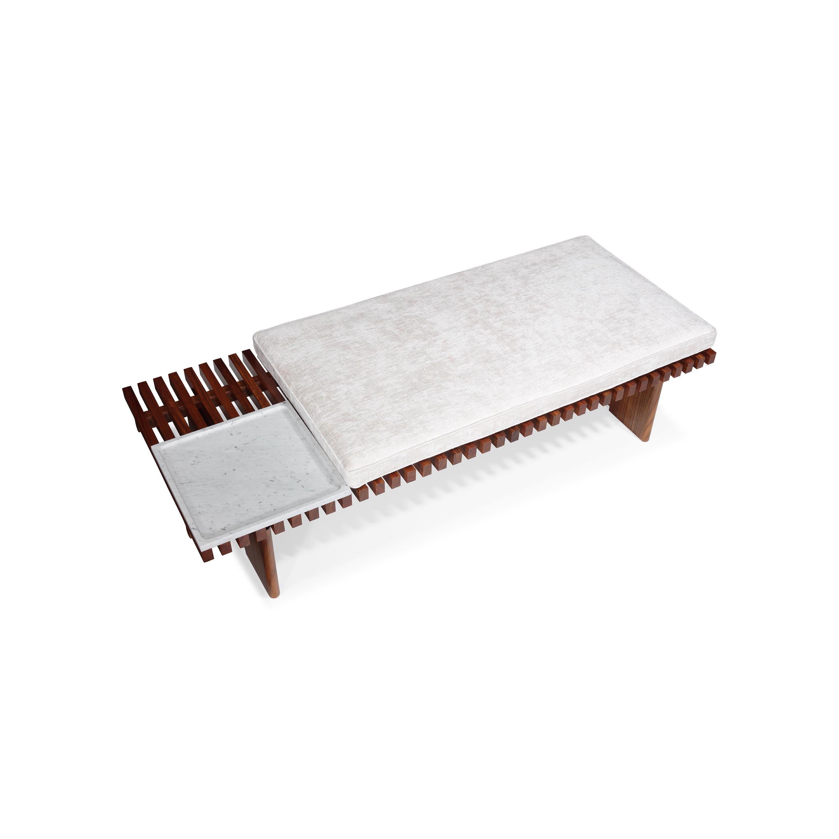 Wood Nokogiri Coffee Table Bench+ Cushion For Sale