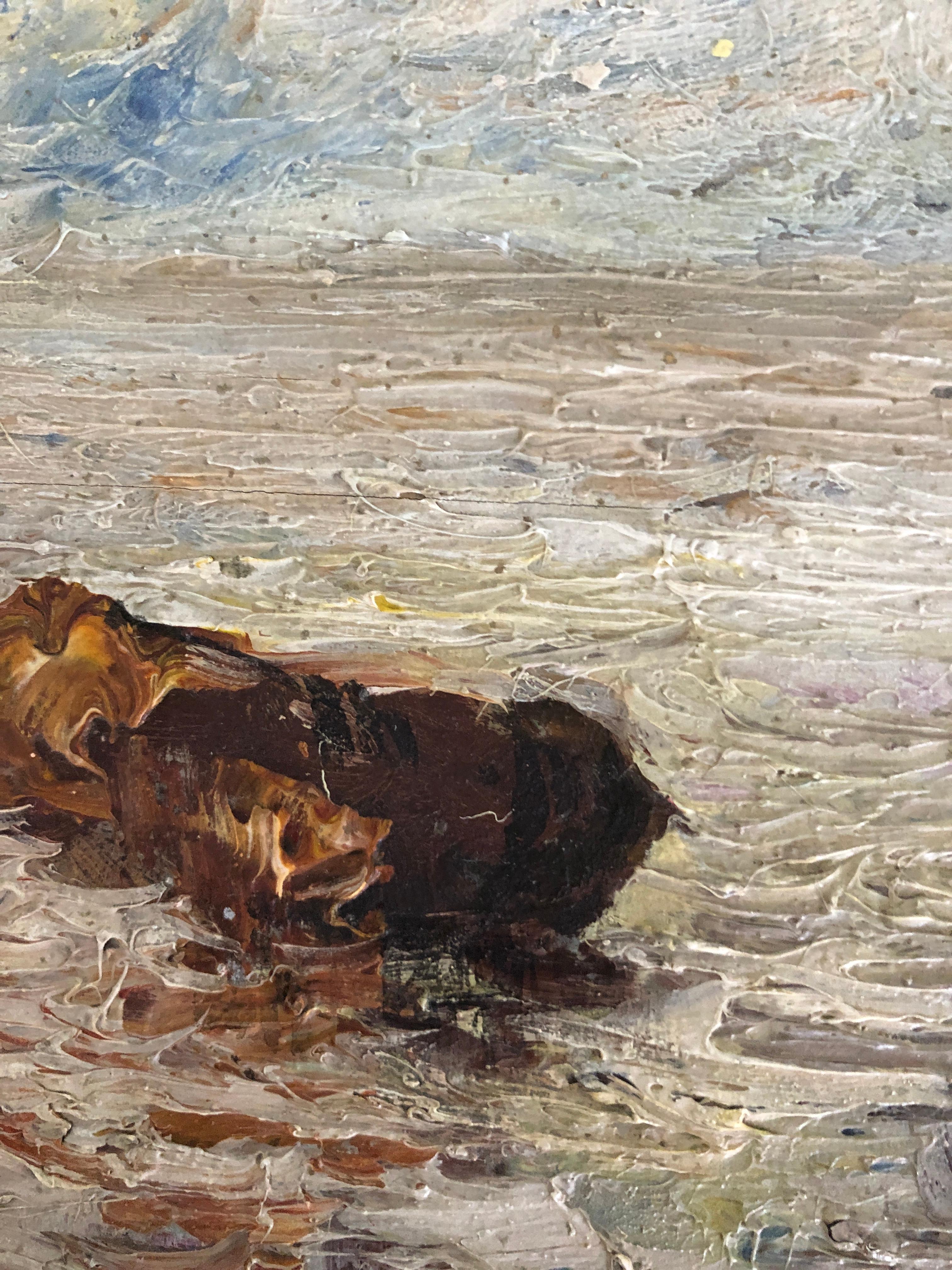 Recuerdos de Cannes - Landscape Painting Marrón de Noël Canepa