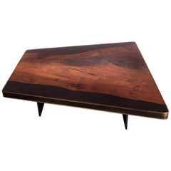 Nola Cocktail Table, Customizable Wood, Metal and Resin