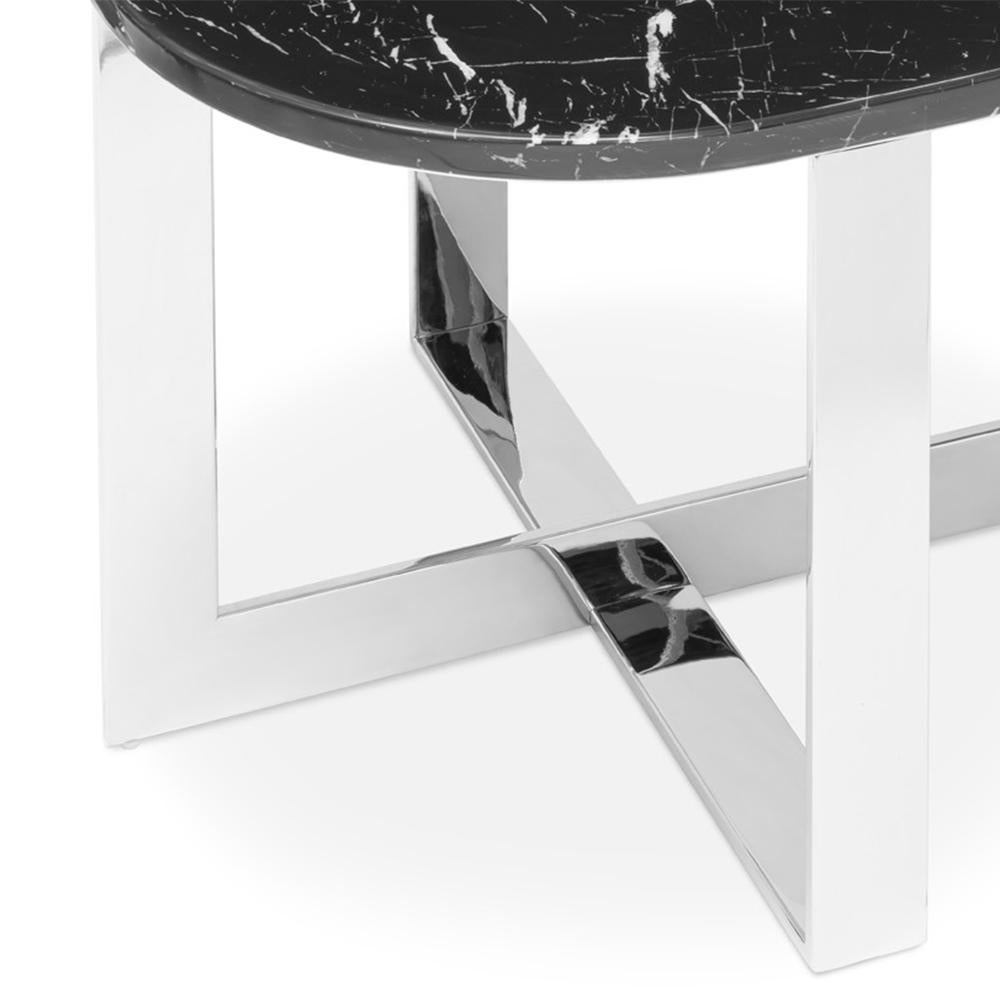 Hand-Crafted Nolan Chrome Side Table For Sale