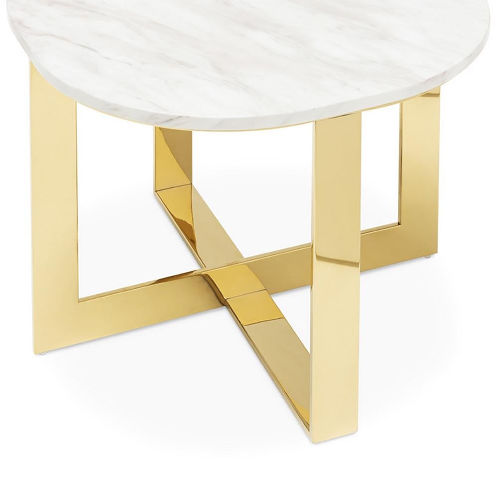 Italian Nolan Gold Side Table For Sale