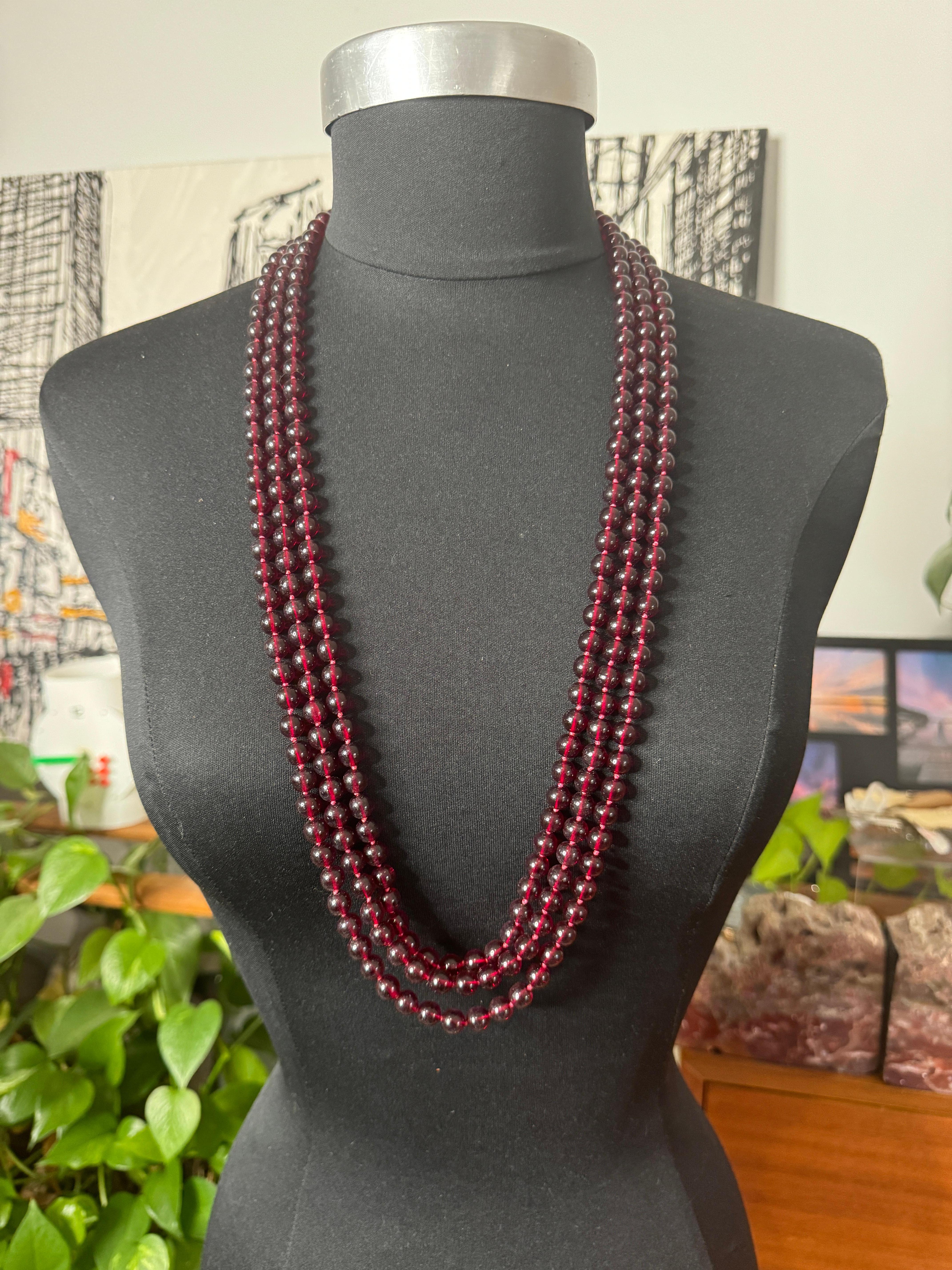 Nolan Miller, collier en cristal à 3 brins, années 1980 en vente 1