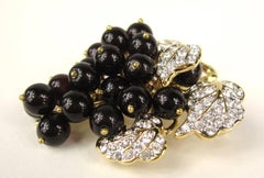 Nolan Miller Grape Cluster Crystal Brooch 1980s