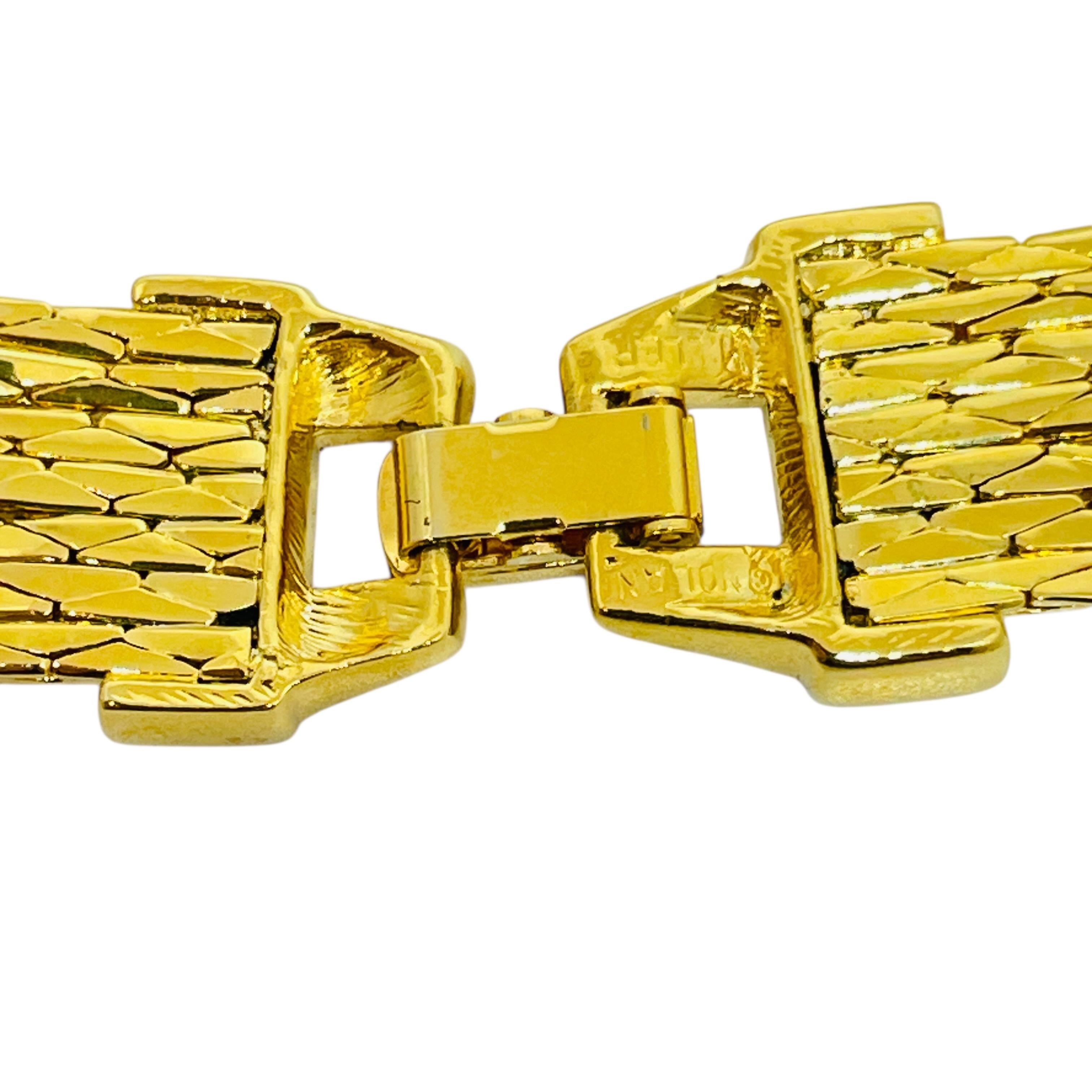 Femenino o masculino NOLAN MILLER collar de diseño vintage de cristales dorados firmado en venta