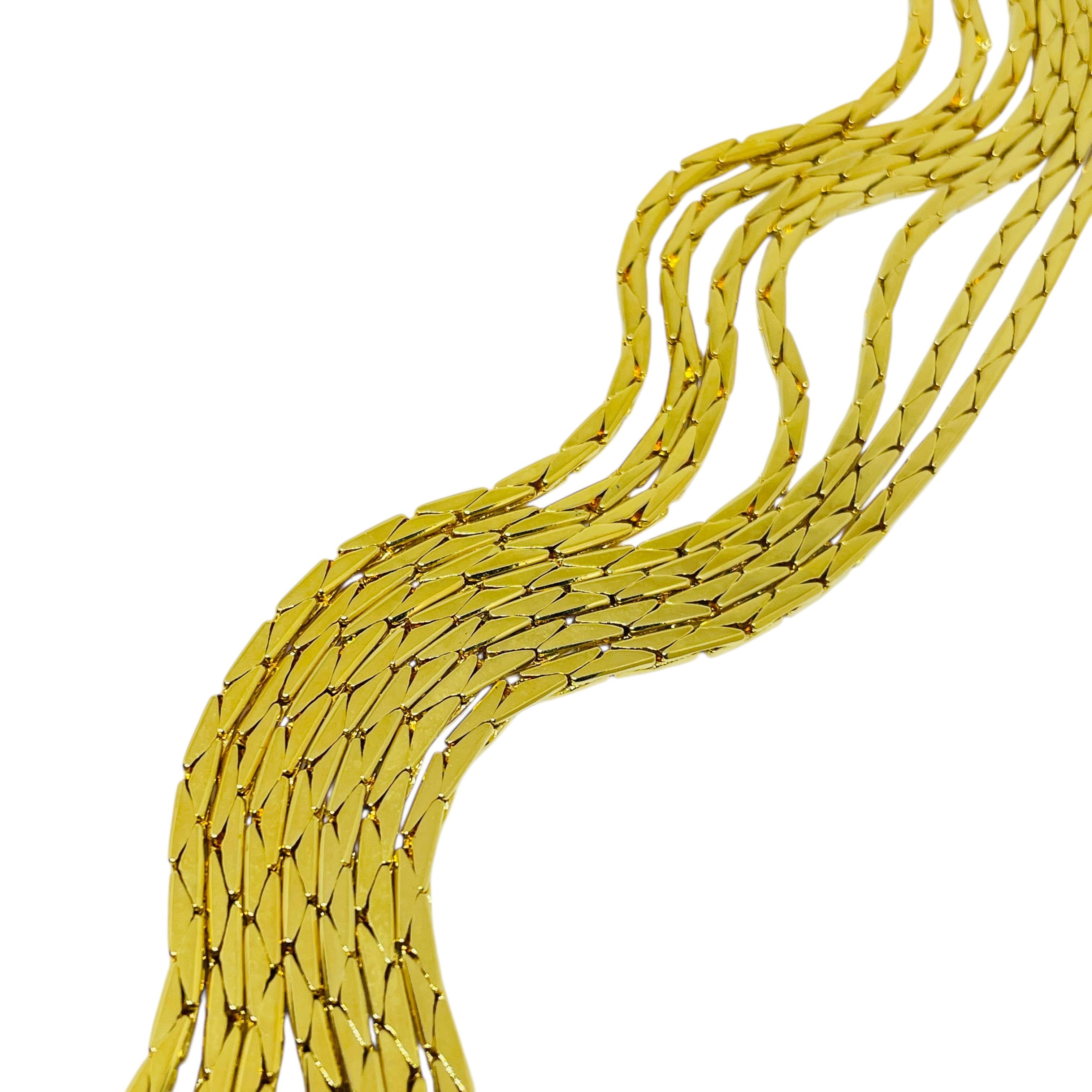 NOLAN MILLER collar de diseño vintage de cristales dorados firmado en venta 3