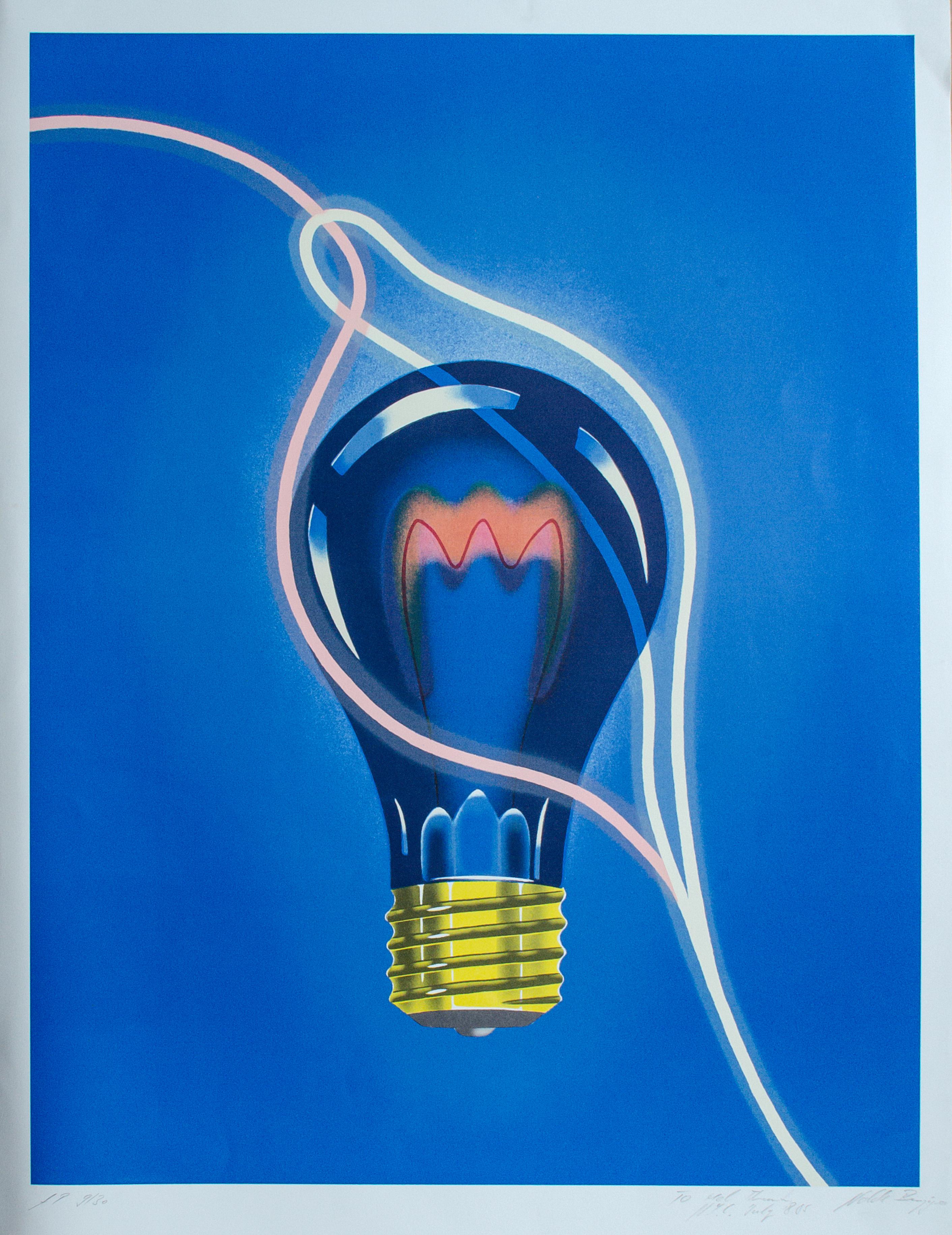 Modernist Lightbulb print by Swiss artist Nolde Bänziger For Sale 1