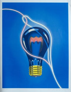 Modernist Lightbulb print by Swiss artist Nolde Bänziger