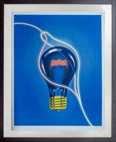 Modernist Lightbulb print by Swiss artist Nolde Bänziger