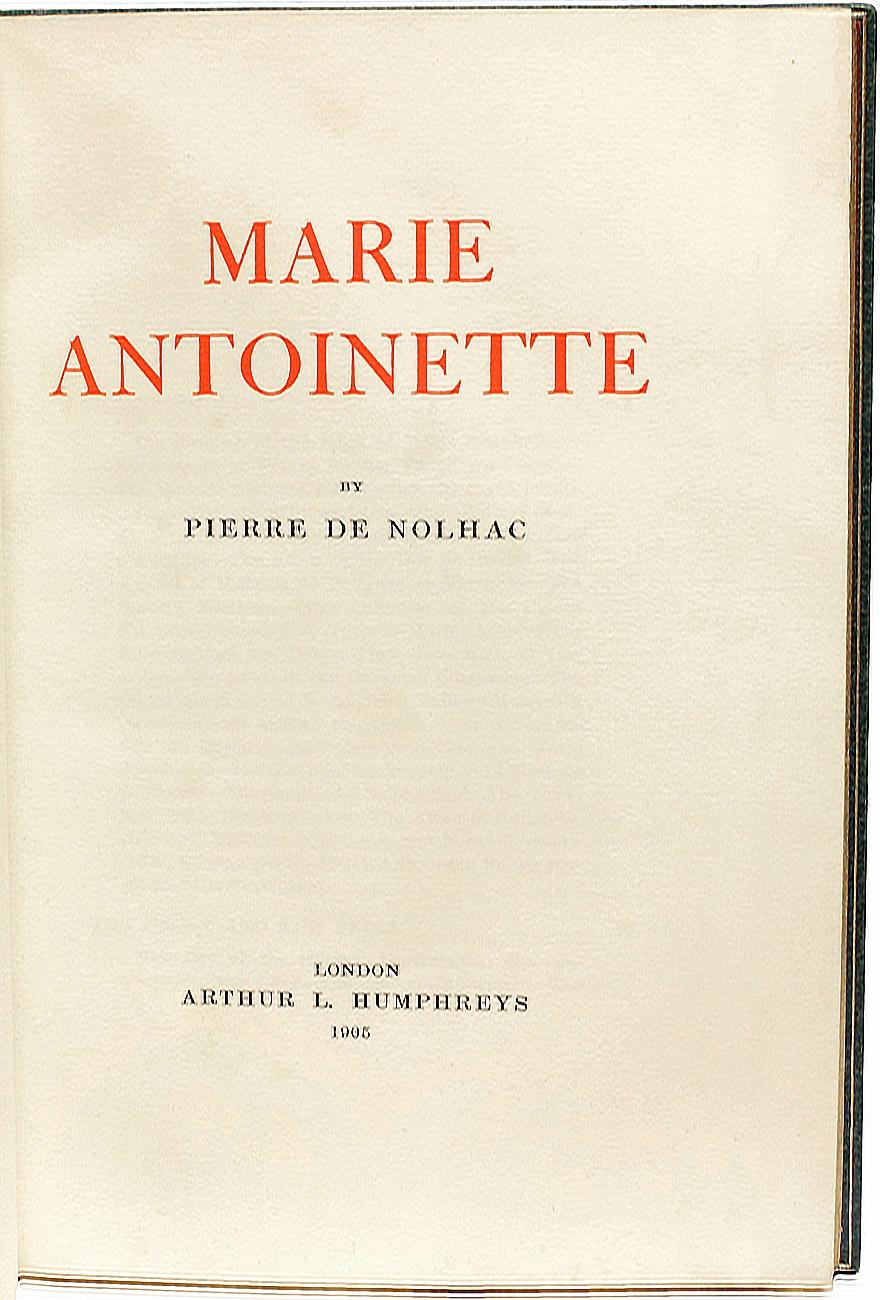 NOLHAC, Pierre De. Marie-Antoinette. DANS UNE BELLE RELIURE COSWAY DE L'ÉPOQUE ! en vente 2