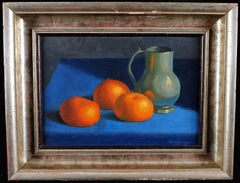 Oranges & Jug - Mid 20th Century Belgian Still Life Oil on Board Painting
