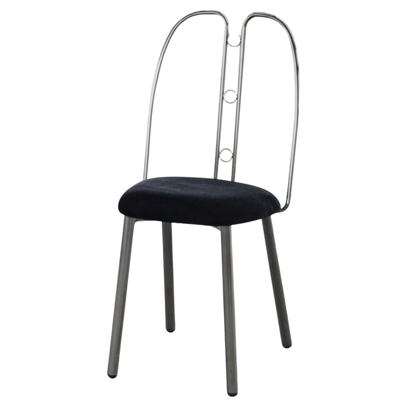 Nollie Black and Chrome Metal Chair by LapiegaWD For Sale at 1stDibs