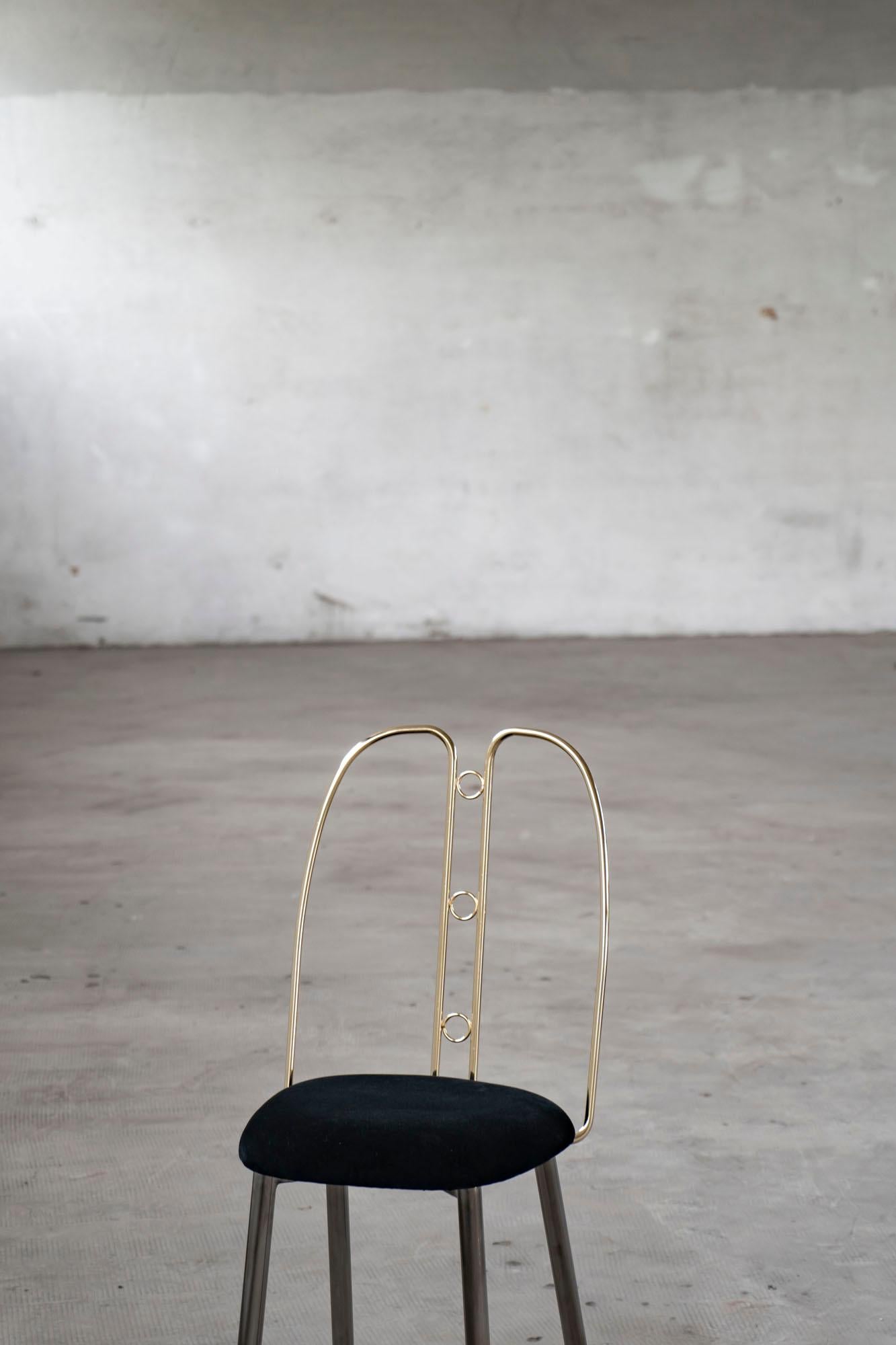 Italian Nollie Gold romantic chair design Made in Italy by edizioni Enrico Girotti For Sale