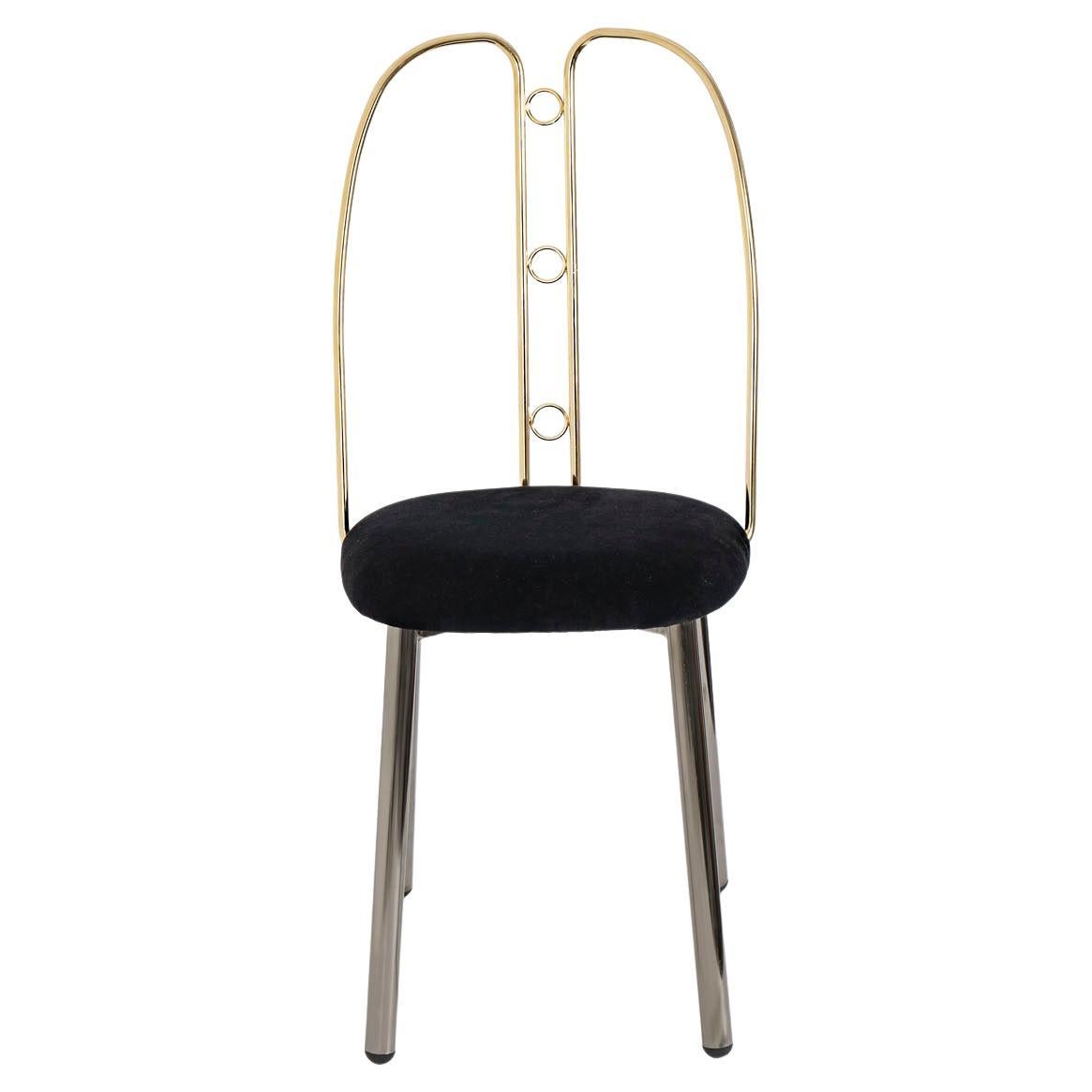 Nollie Gold romantic chair design Made in Italy by edizioni Enrico Girotti For Sale