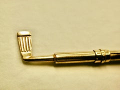 Novelty 9 Ct Gold Golf Club Swizzle Stick, Deakin & Francis, 1938, Birmingham