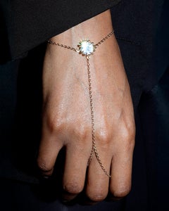Noma 14K Gold-Filled Hand Chain with Central Crystal Halo