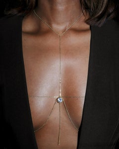 Noma T-Line 14K Gold-Filled Body Chain with Crystal Centerpiece