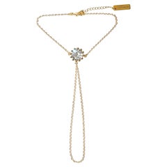 Noma V-Line 14K Gold-Filled Hand Chain with Central Crystal Halo