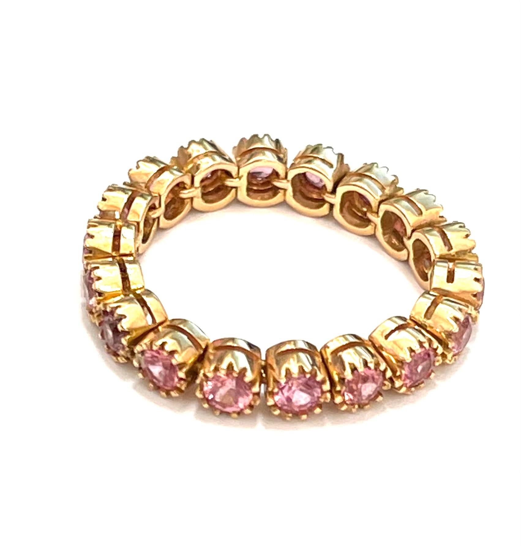 Nomad Collection 18 Karat Rose Gold Ring and Padparadscha Pink Sapphires 1