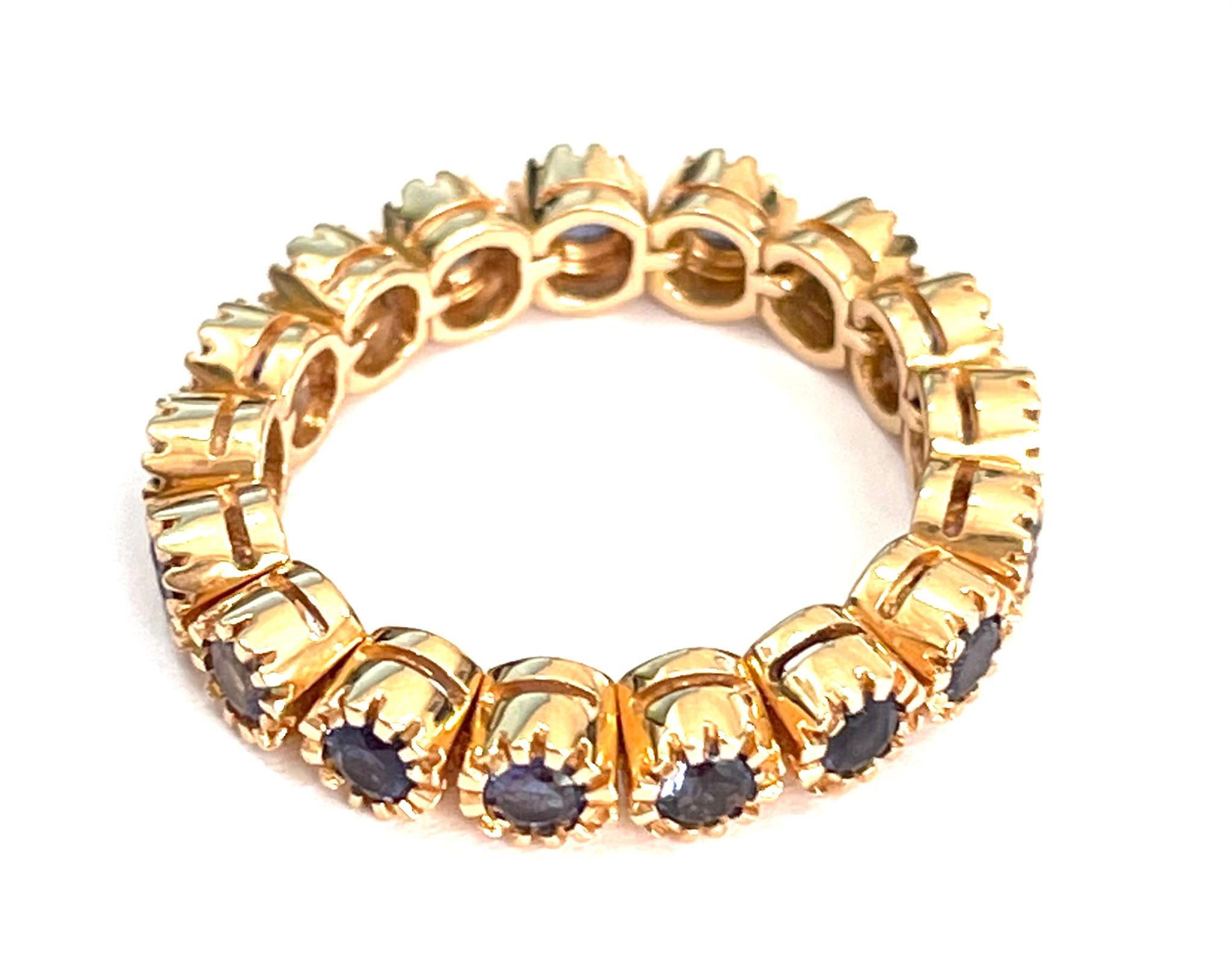 Brilliant Cut Nomad Collection 18 Karat Rose Gold Ring in Blue Iolite For Sale