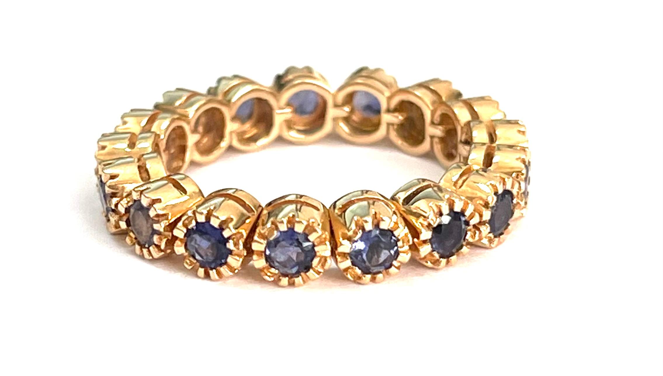 Nomad Collection 18 Karat Rose Gold Ring in Blue Iolite In New Condition For Sale In Milano, Lombardia