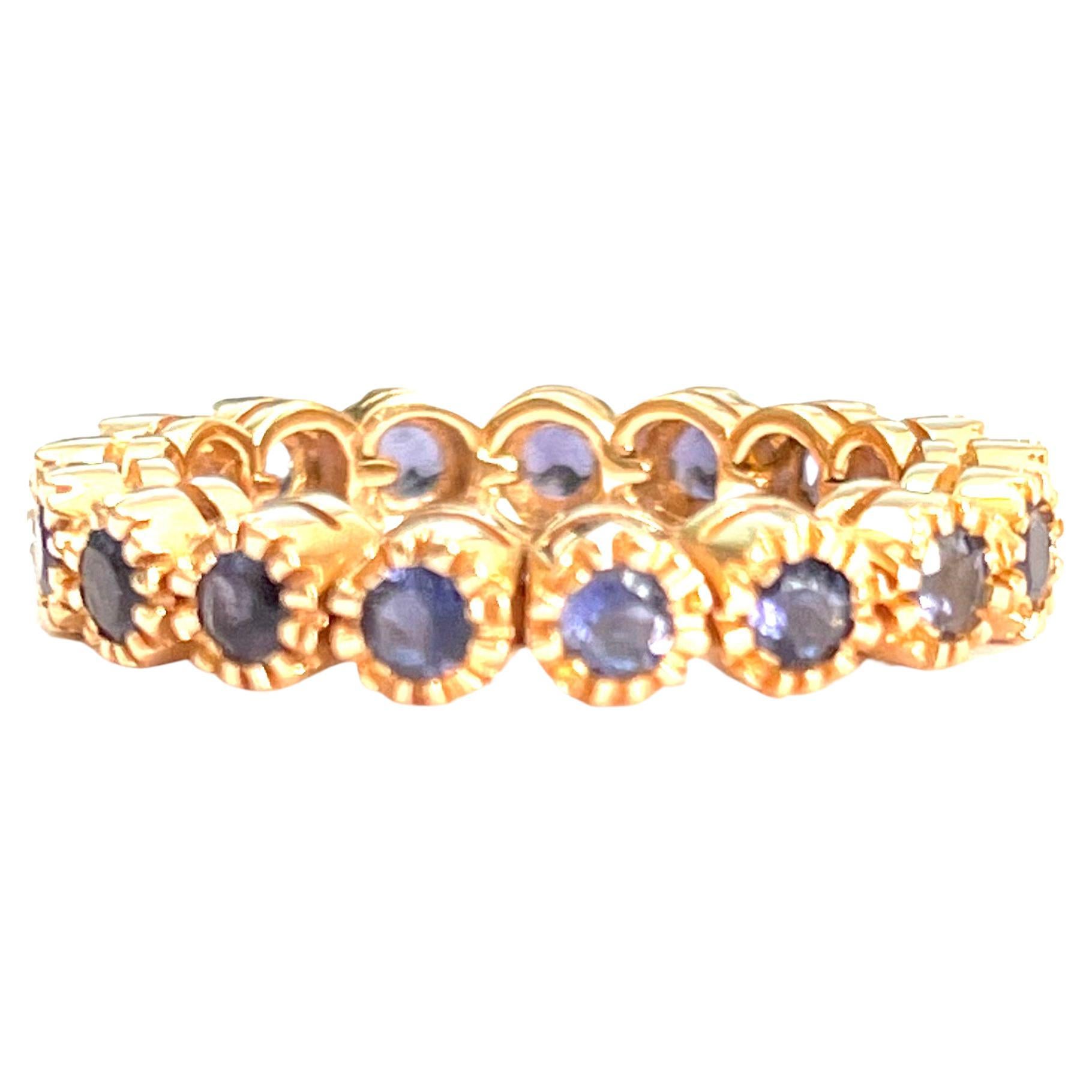 Nomad Collection 18 Karat Rose Gold Ring in Blue Iolite For Sale