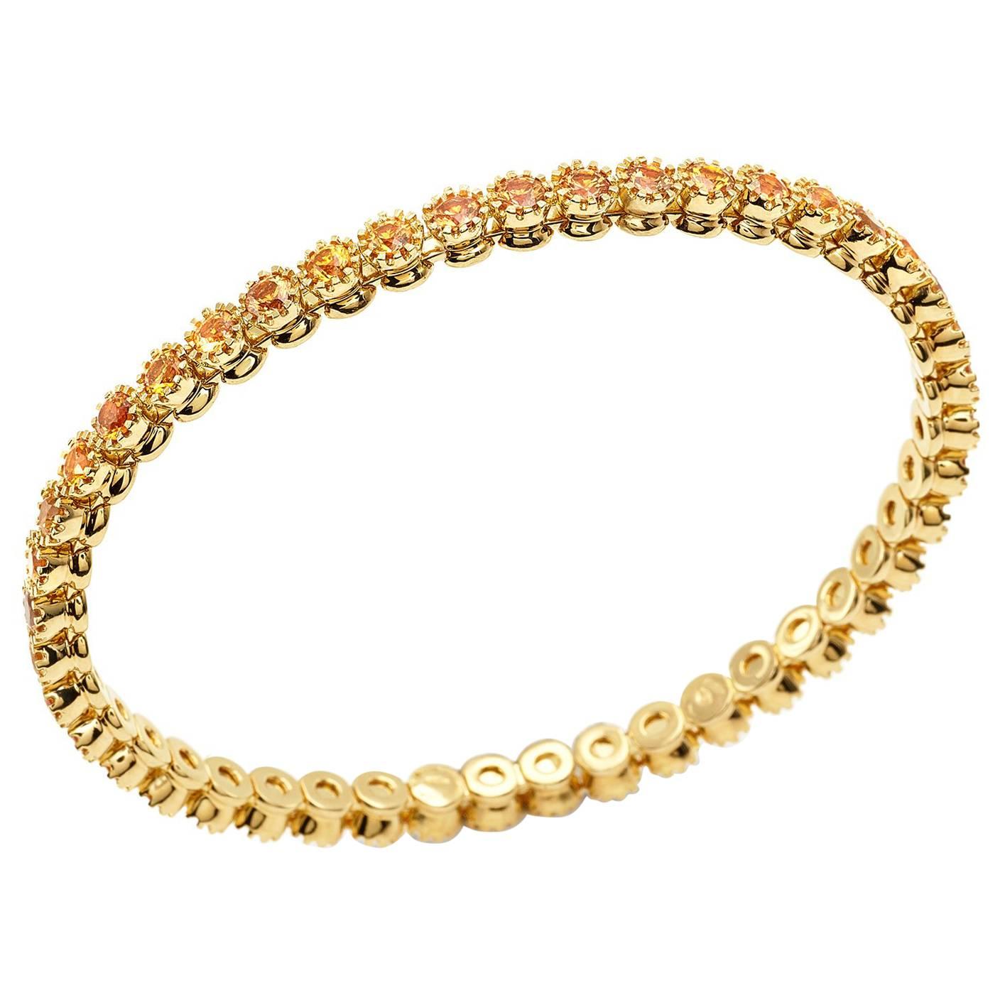 Bracelet en or jaune 18 carats et saphirs jaunes de la collection Nomad