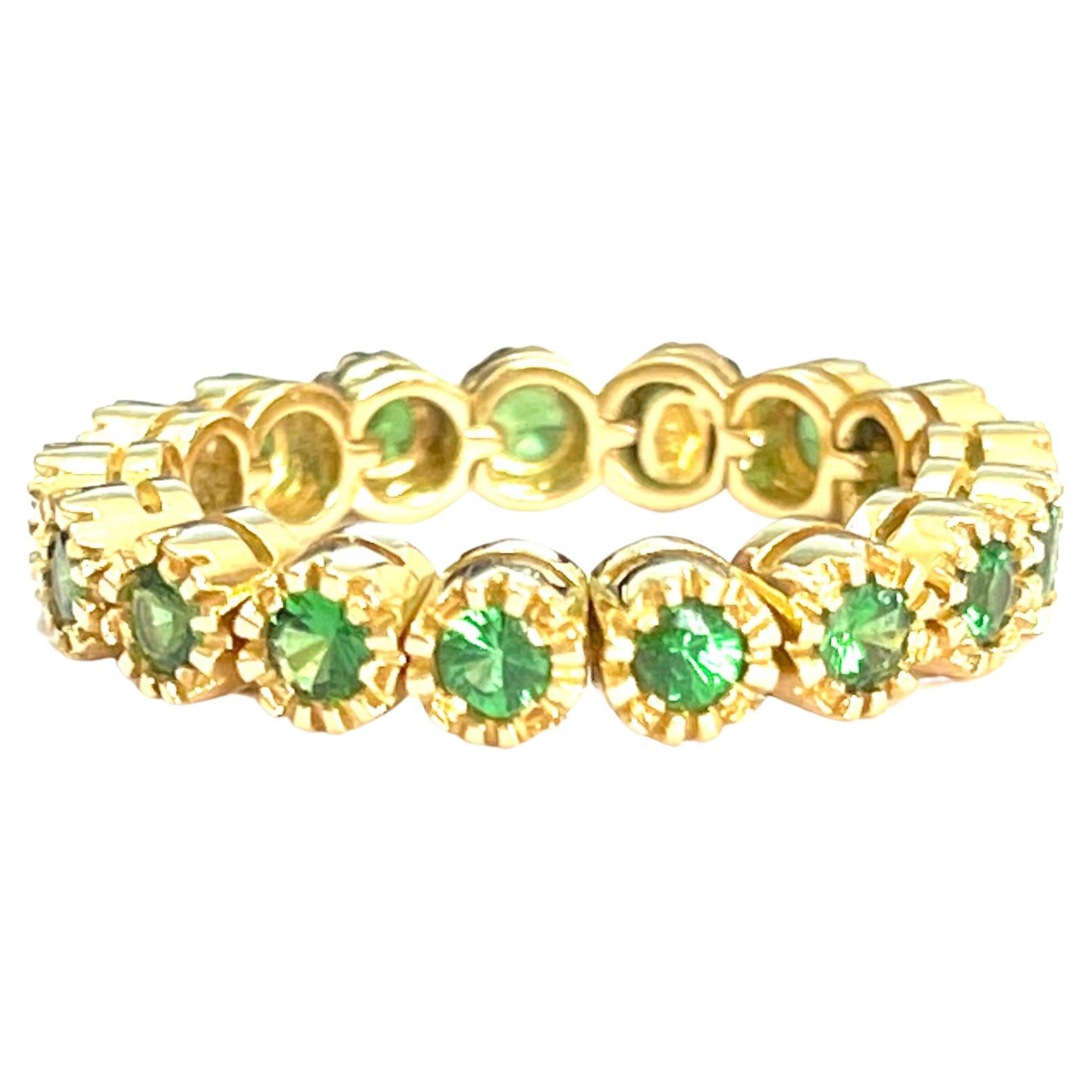 Nomad Collection 18 Karat Yellow Gold Ring in Tsavorite For Sale