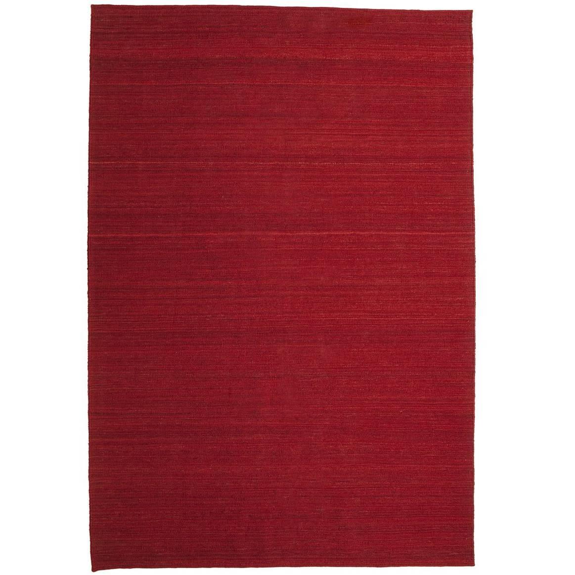 Nomad Deep Red Hand-Loomed Wool Rug by Nani Marquina & Ariadna Miquel, Medium For Sale