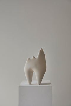 Nomad I:03 Vessel in White Sand Stoneware & Black Glaze by Sofia Karnukaeva