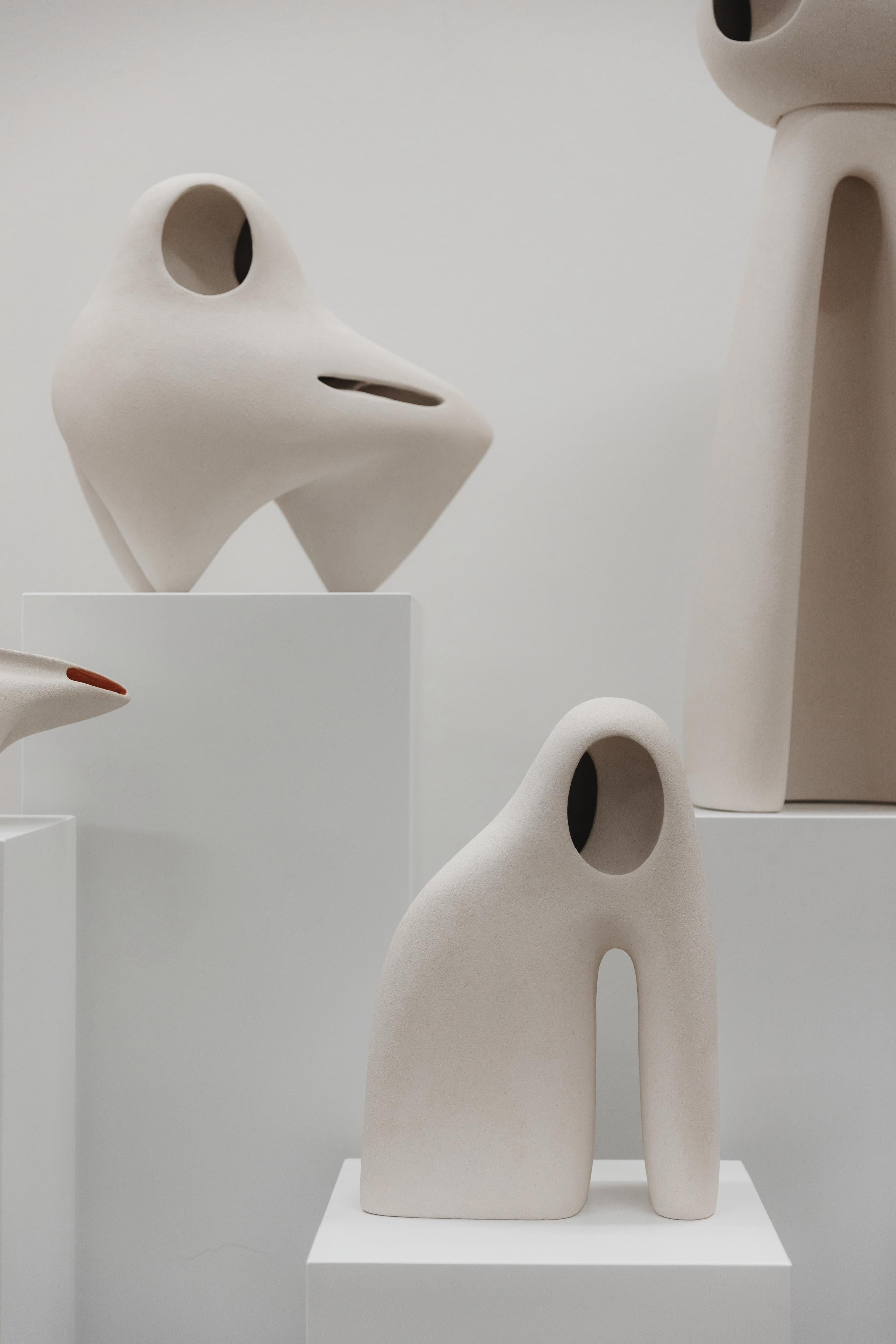 Spanish Nomad II:02 Table Lamp in White Sand Stoneware by Sofia Karnukaeva For Sale