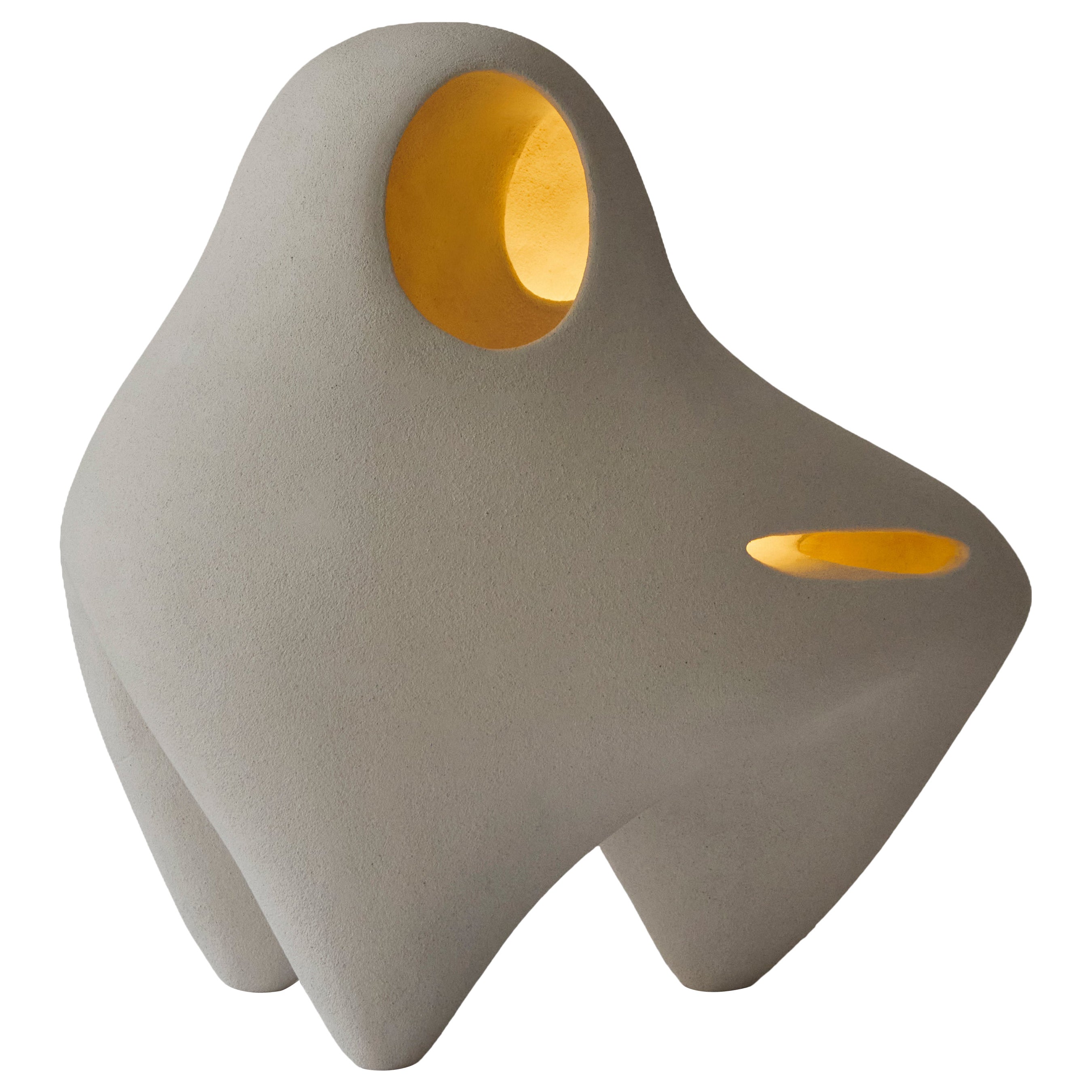 Lampe à poser Nomad II:03 en grès blanc par Sofia Karnukaeva