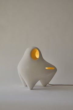 Nomad II:03 Table Lamp in White Sand Stoneware by Sofia Karnukaeva