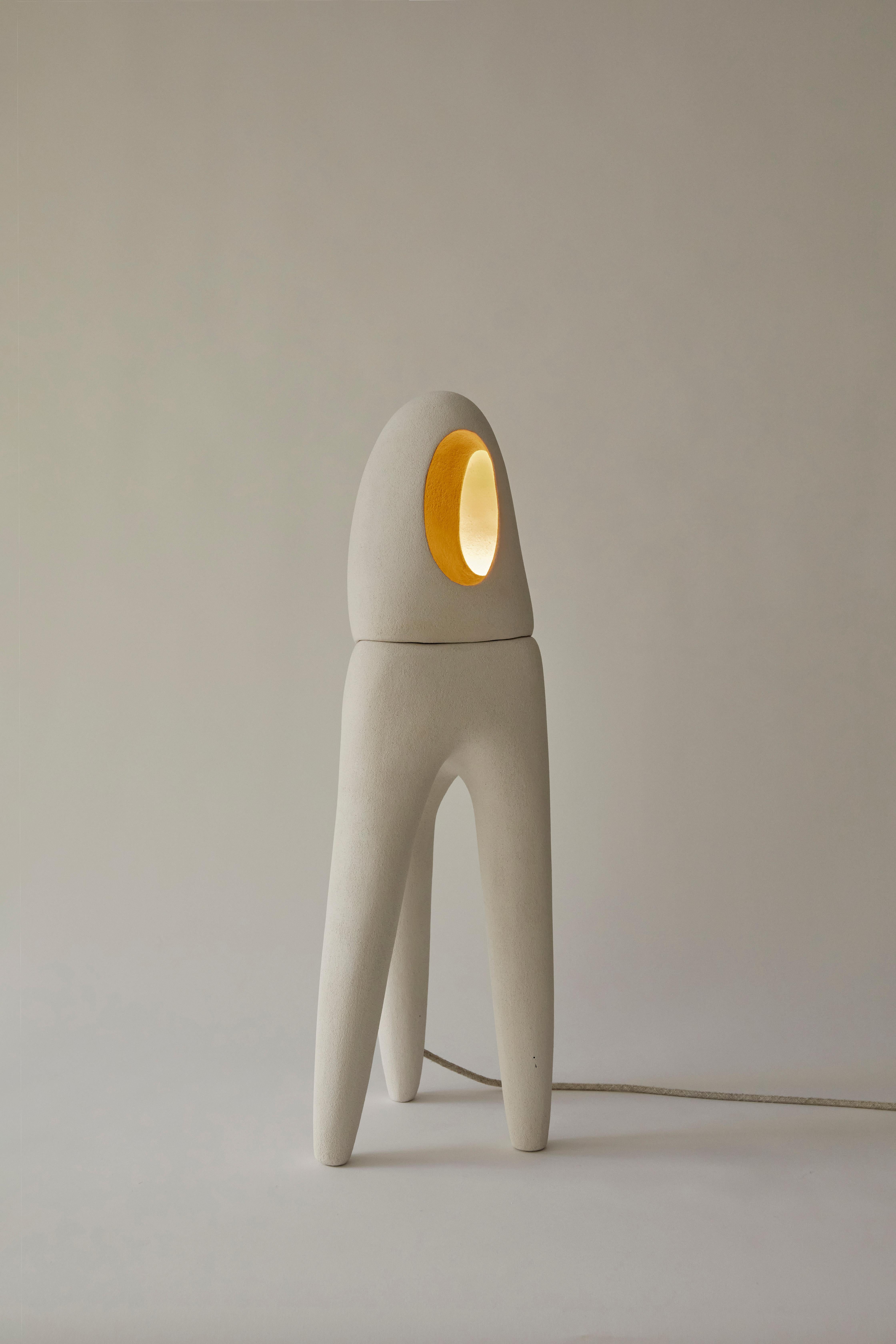Post-Modern Nomad II:04 Table Lamp in White Sand Stoneware by Sofia Karnukaeva For Sale