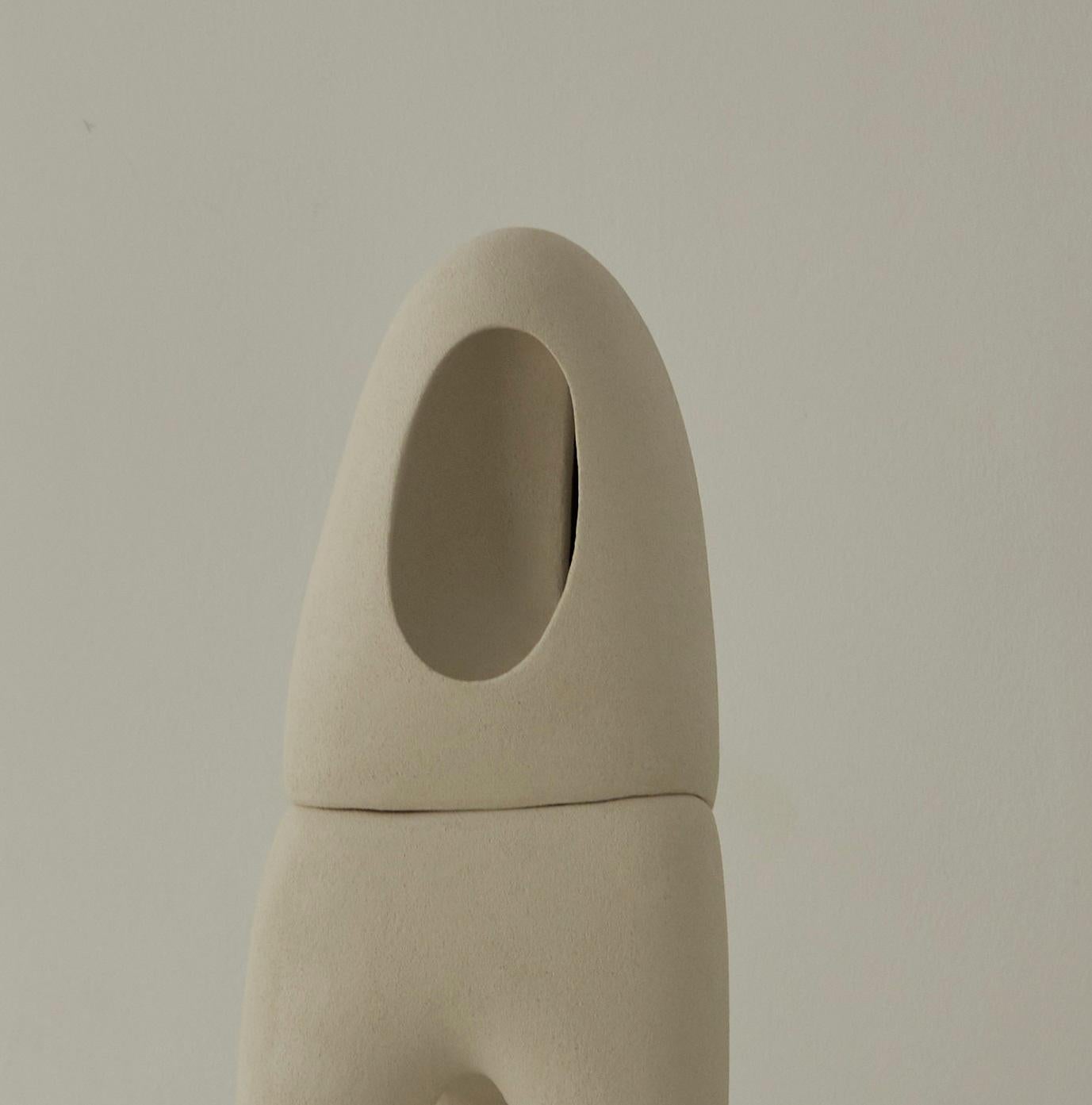 Spanish Nomad II:04 Table Lamp in White Sand Stoneware by Sofia Karnukaeva For Sale