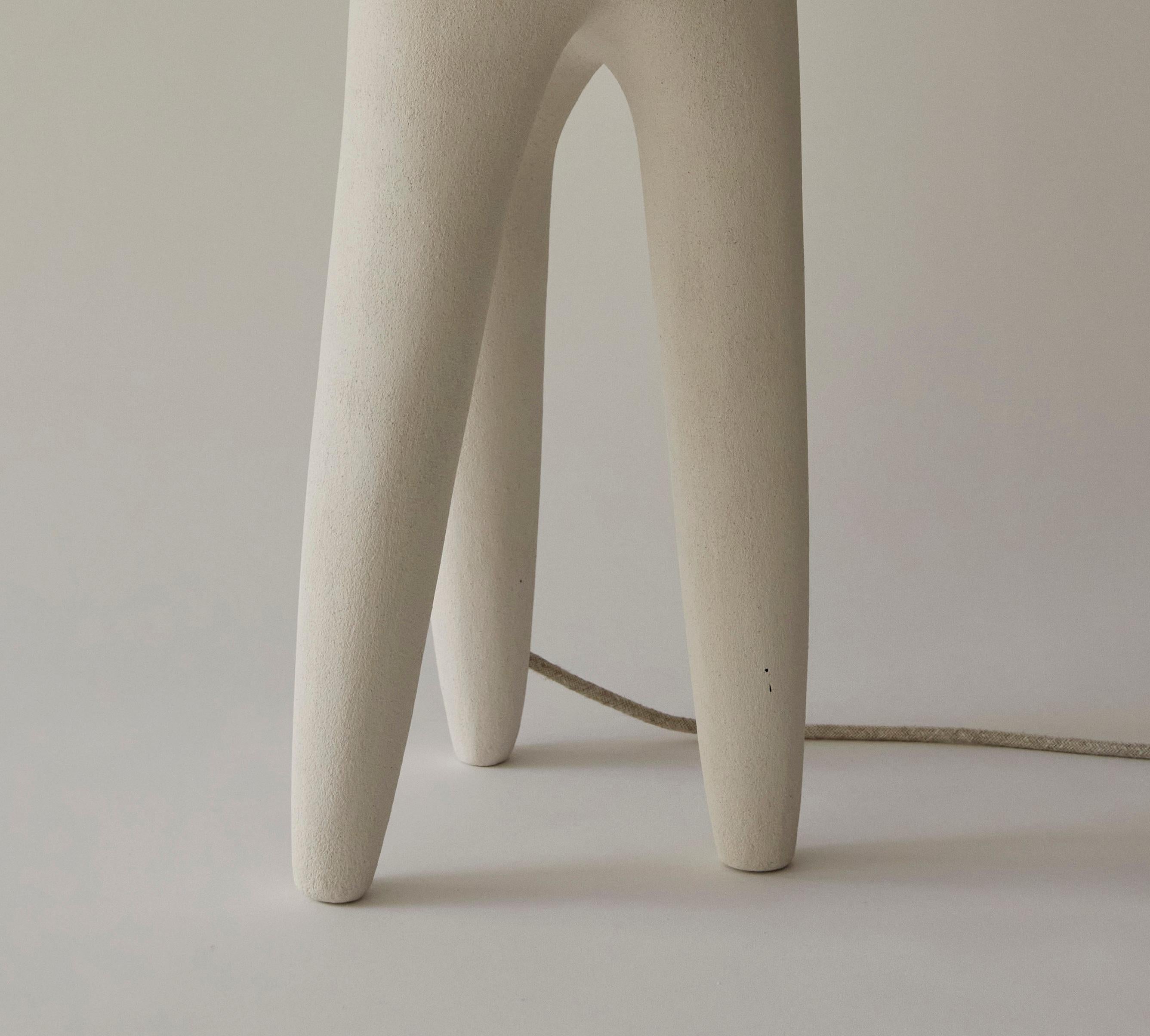 Nomad II:04 Table Lamp in White Sand Stoneware by Sofia Karnukaeva In New Condition For Sale In Geneve, CH