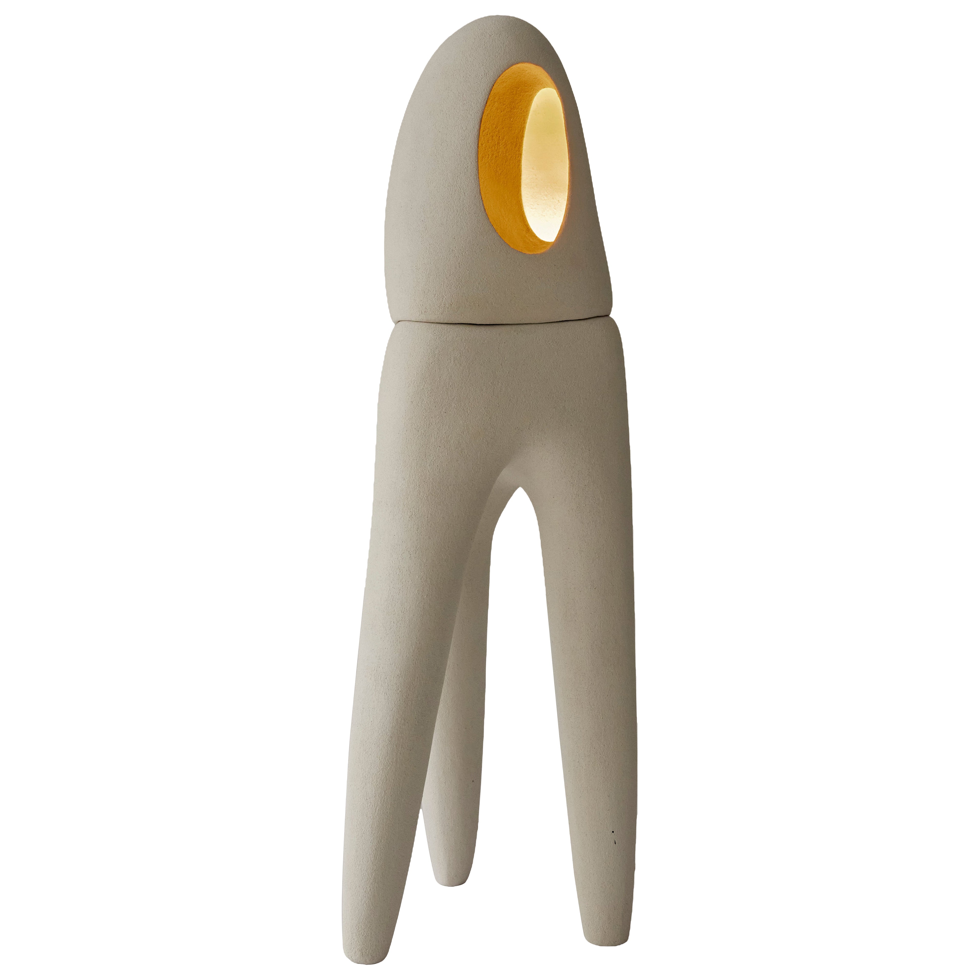 Lampe à poser Nomad II:04 en grès blanc par Sofia Karnukaeva en vente
