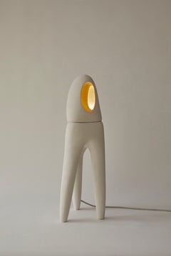 Nomad II:04 Table Lamp in White Sand Stoneware by Sofia Karnukaeva