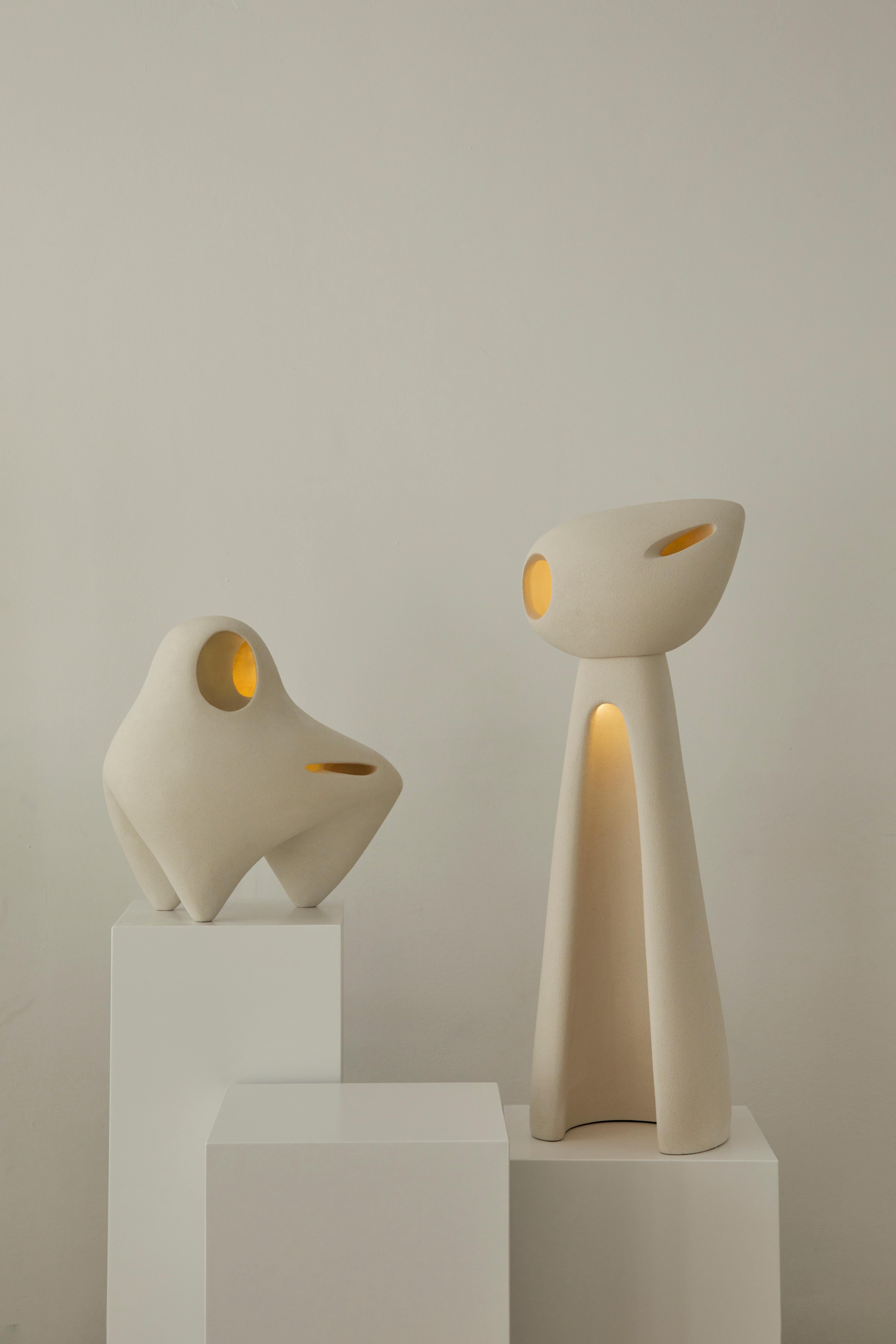 Nomad II:05 Lamp in White Sand Stoneware by Sofia Karnukaeva For Sale 3