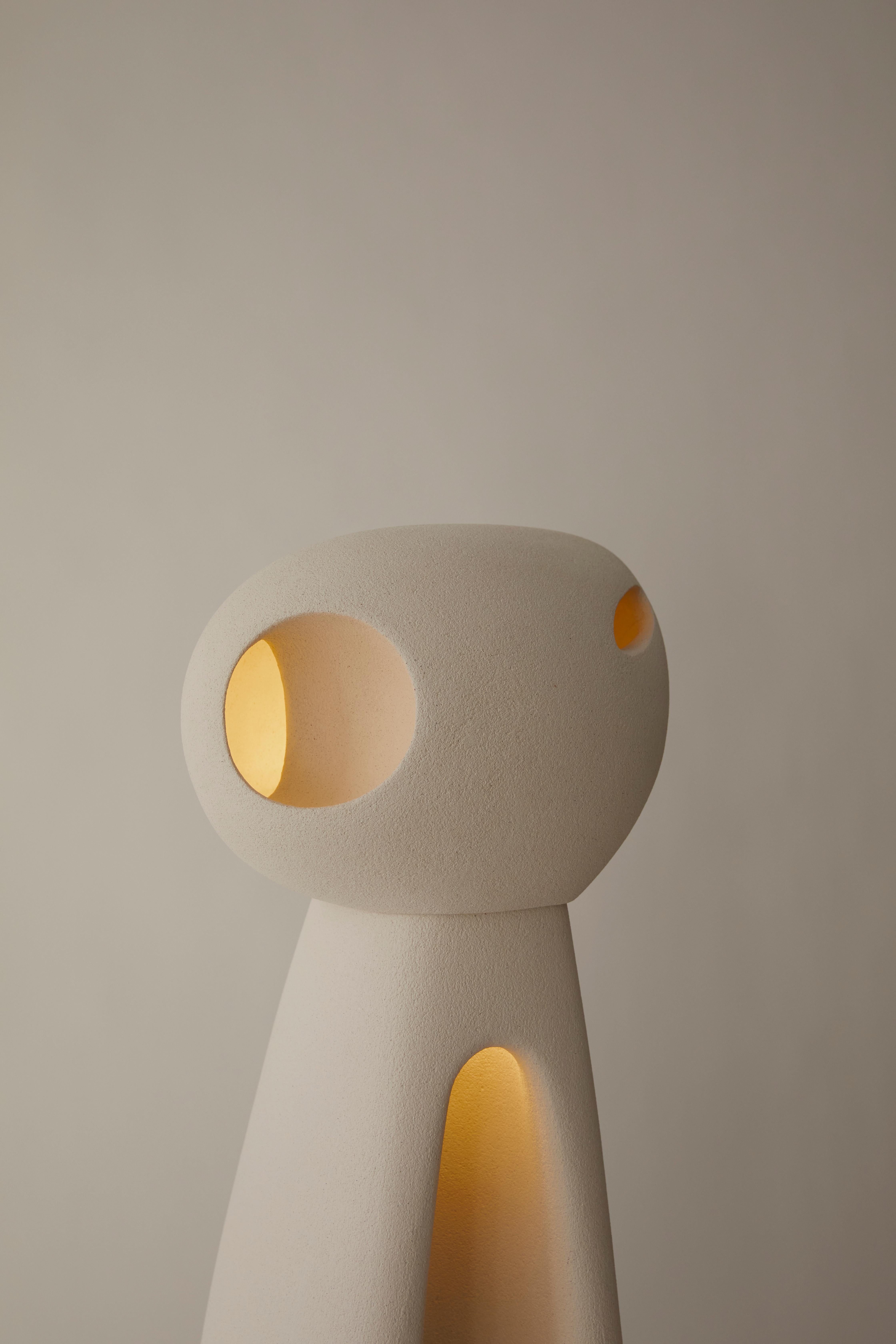 Post-Modern Nomad II:05 Lamp in White Sand Stoneware by Sofia Karnukaeva For Sale
