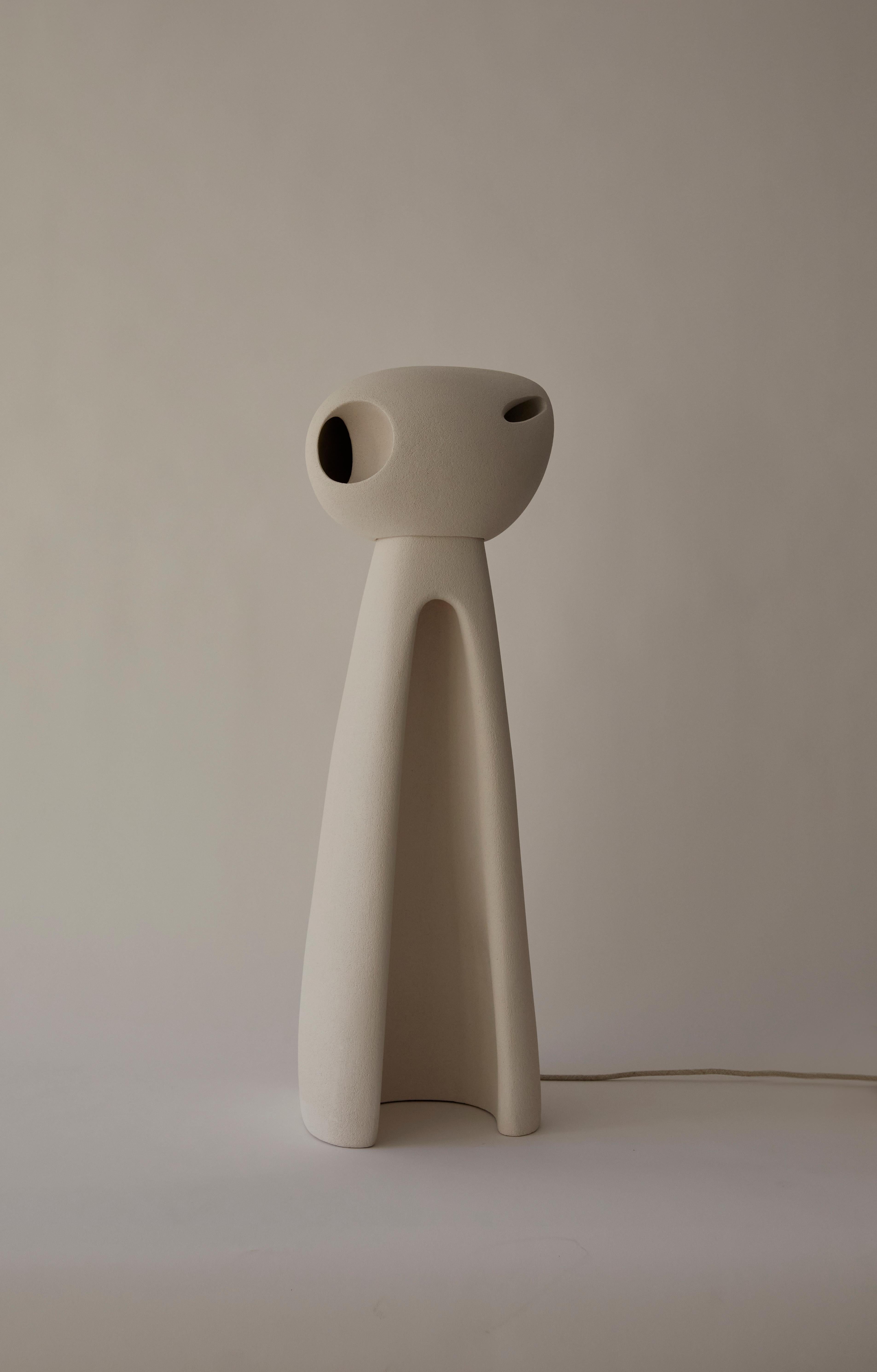 Nomad II:05 Lamp in White Sand Stoneware by Sofia Karnukaeva In New Condition For Sale In Geneve, CH