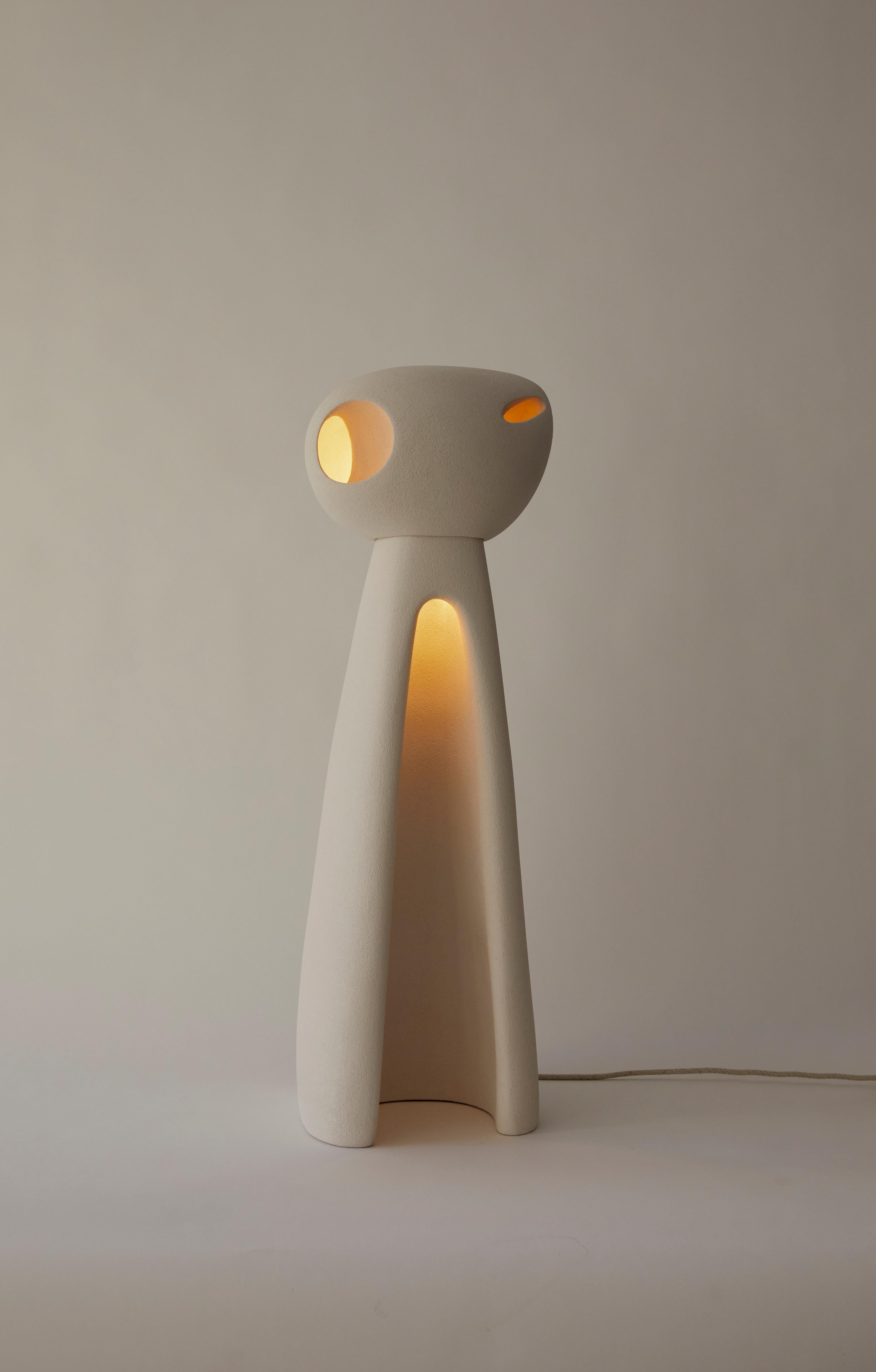 Contemporary Nomad II:05 Lamp in White Sand Stoneware by Sofia Karnukaeva For Sale