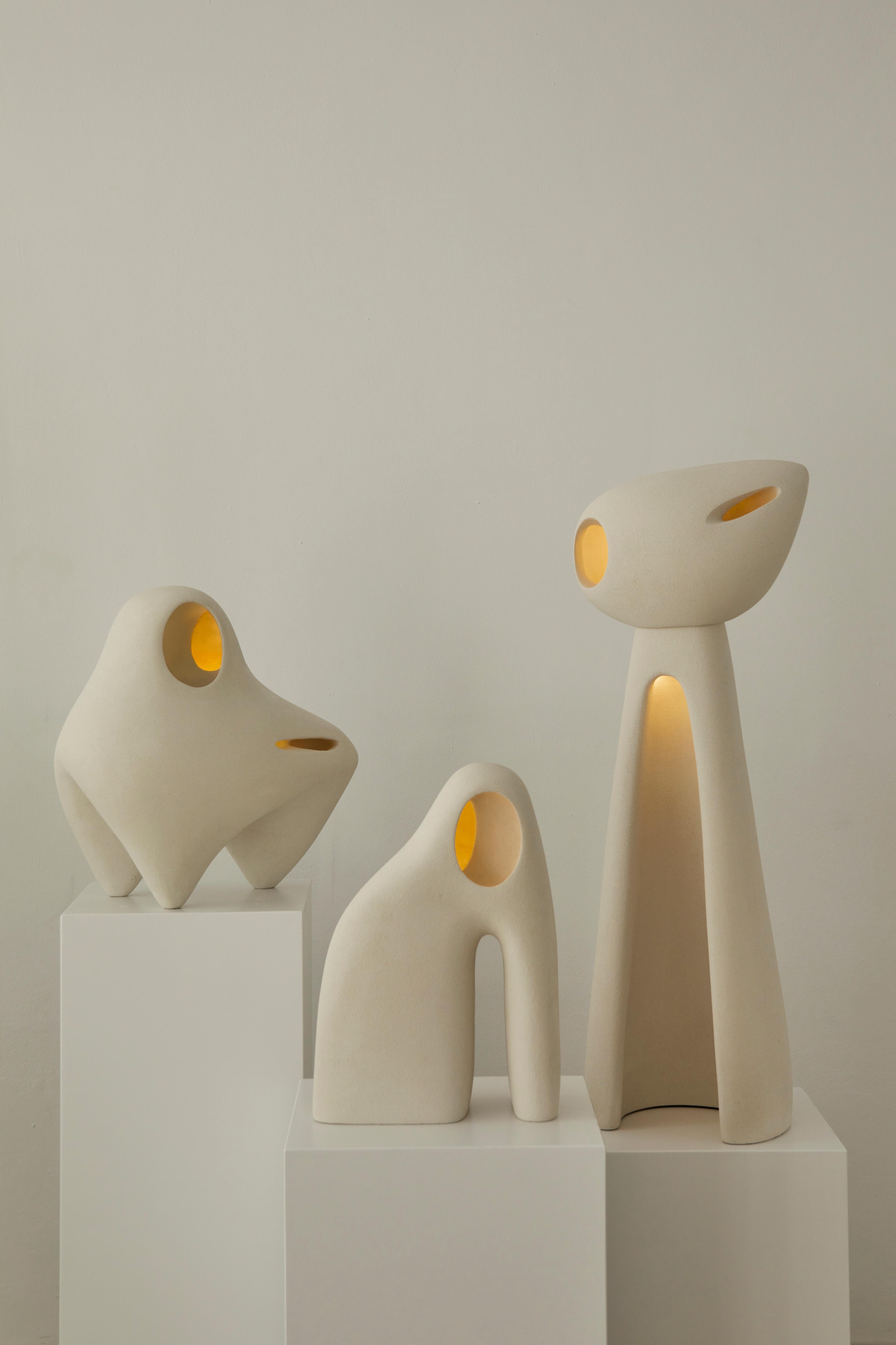 Nomad II:05 Lamp in White Sand Stoneware by Sofia Karnukaeva For Sale 1