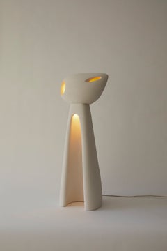 Nomad II:05 Lamp in White Sand Stoneware by Sofia Karnukaeva