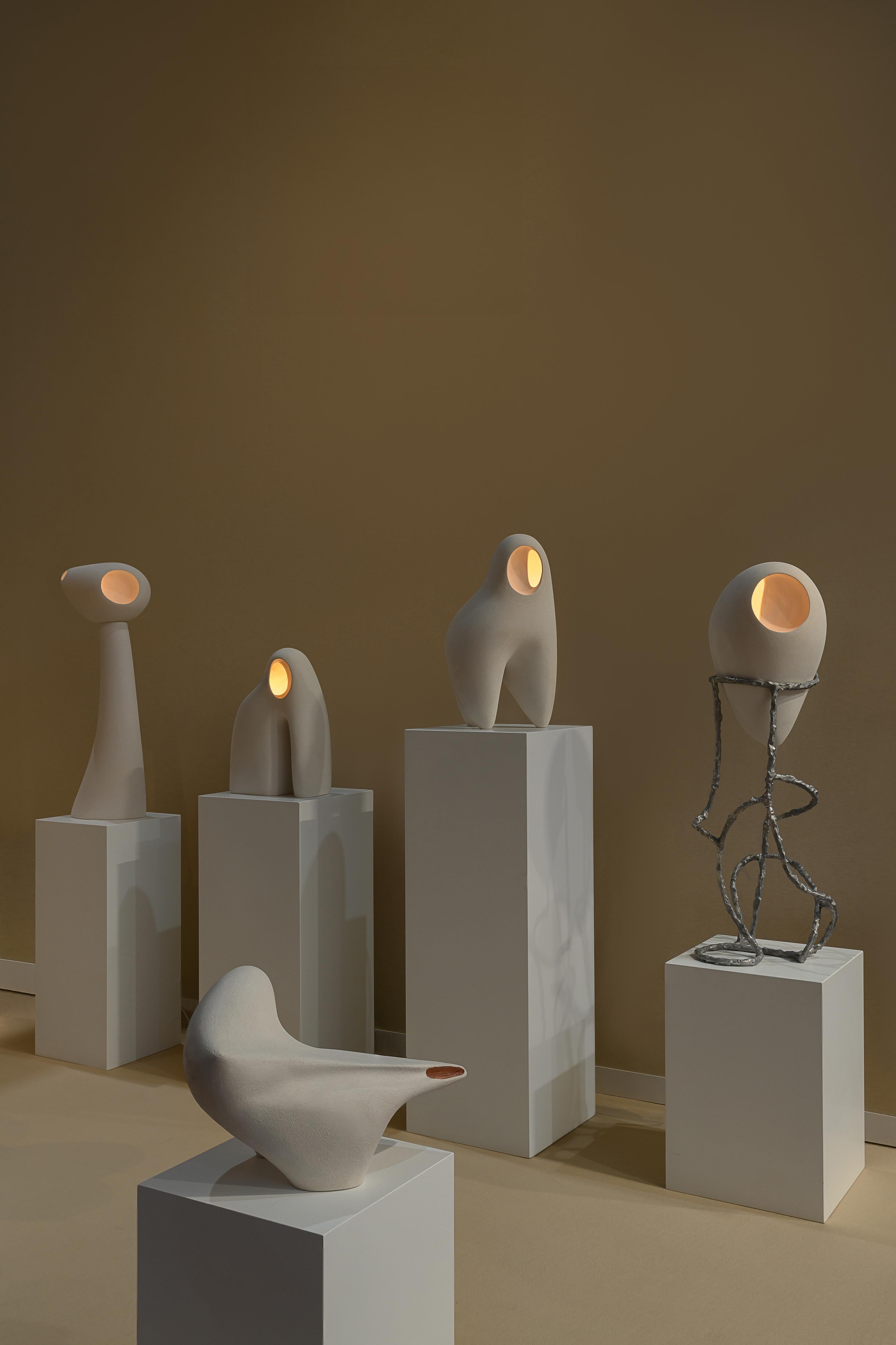 Contemporary Nomad II:07 Lamp in White Sand Stoneware by Sofia Karnukaeva For Sale