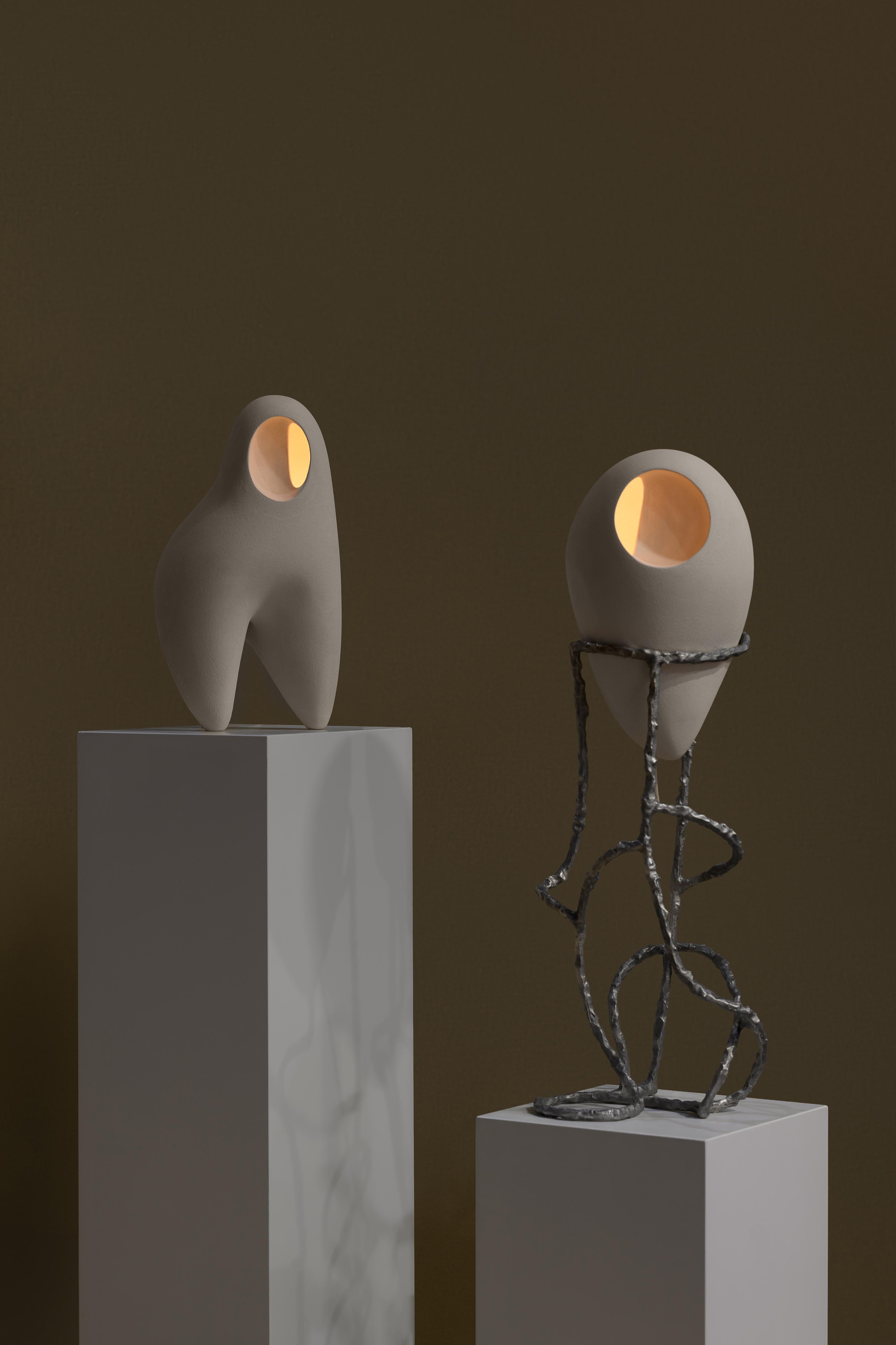 Nomad II:08 Table Lamp in White Sand Stoneware by Sofia Karnukaeva For Sale 4