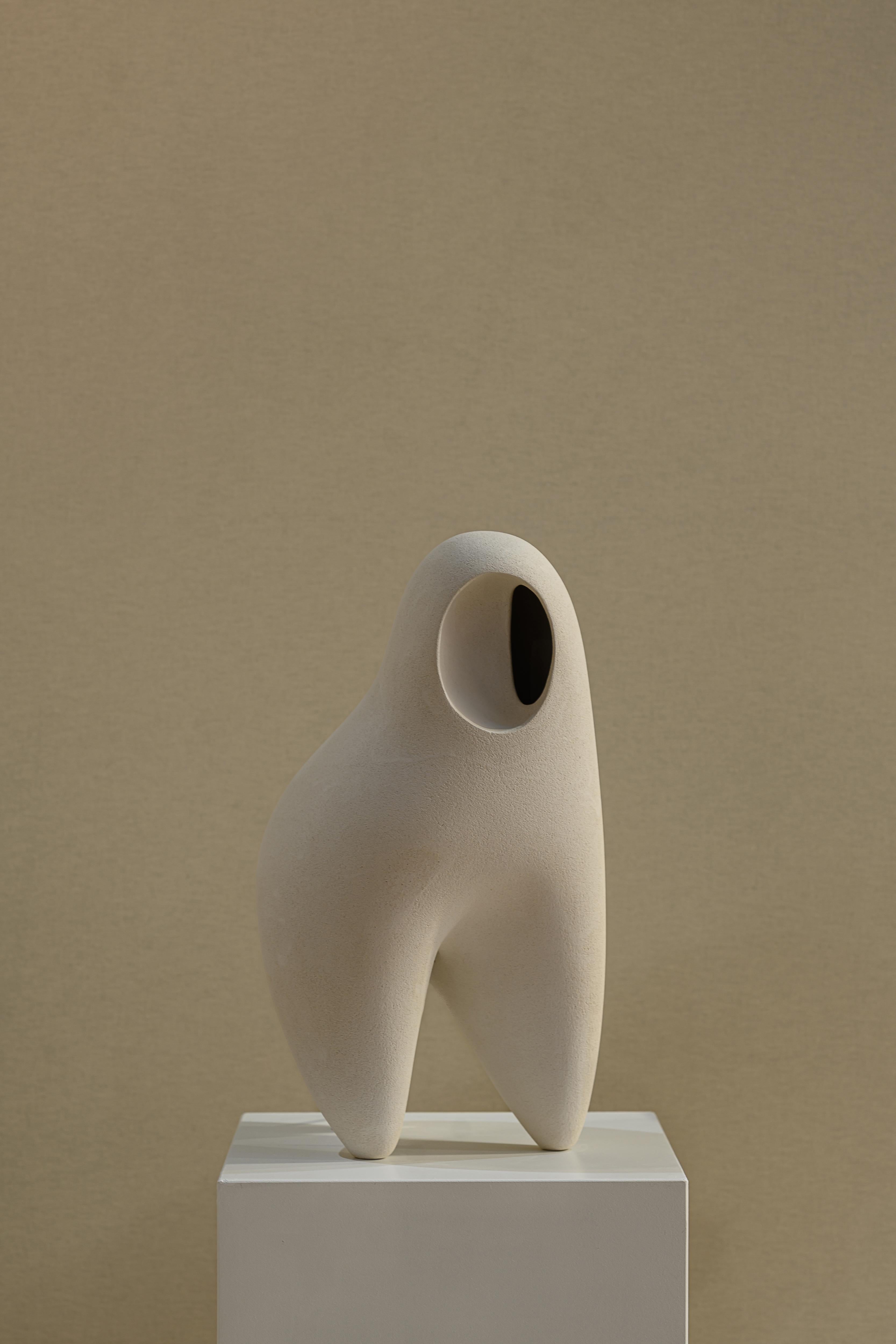 Spanish Nomad II:08 Table Lamp in White Sand Stoneware by Sofia Karnukaeva For Sale