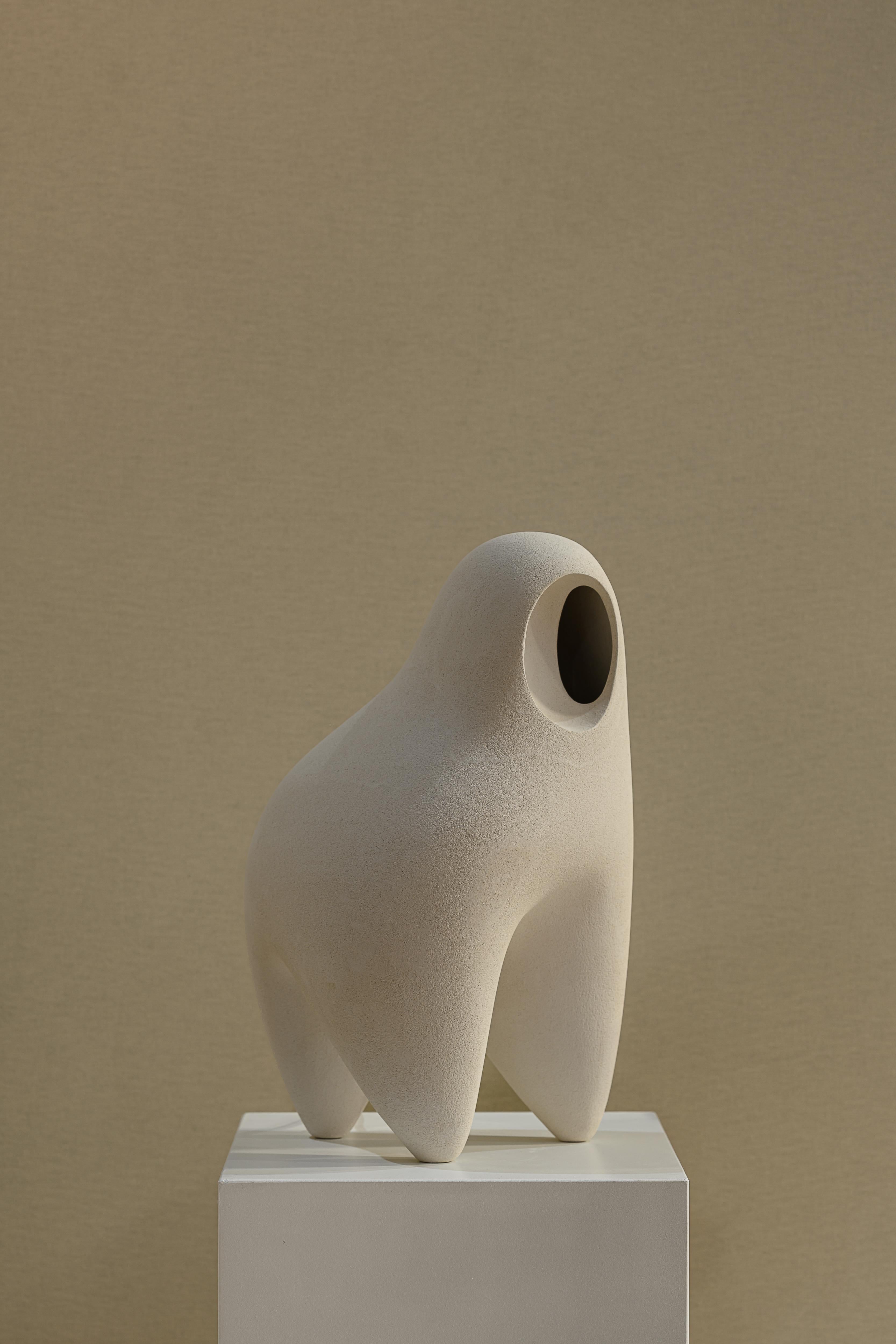 Contemporary Nomad II:08 Table Lamp in White Sand Stoneware by Sofia Karnukaeva For Sale