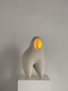 Nomad II:08 Table Lamp in White Sand Stoneware by Sofia Karnukaeva