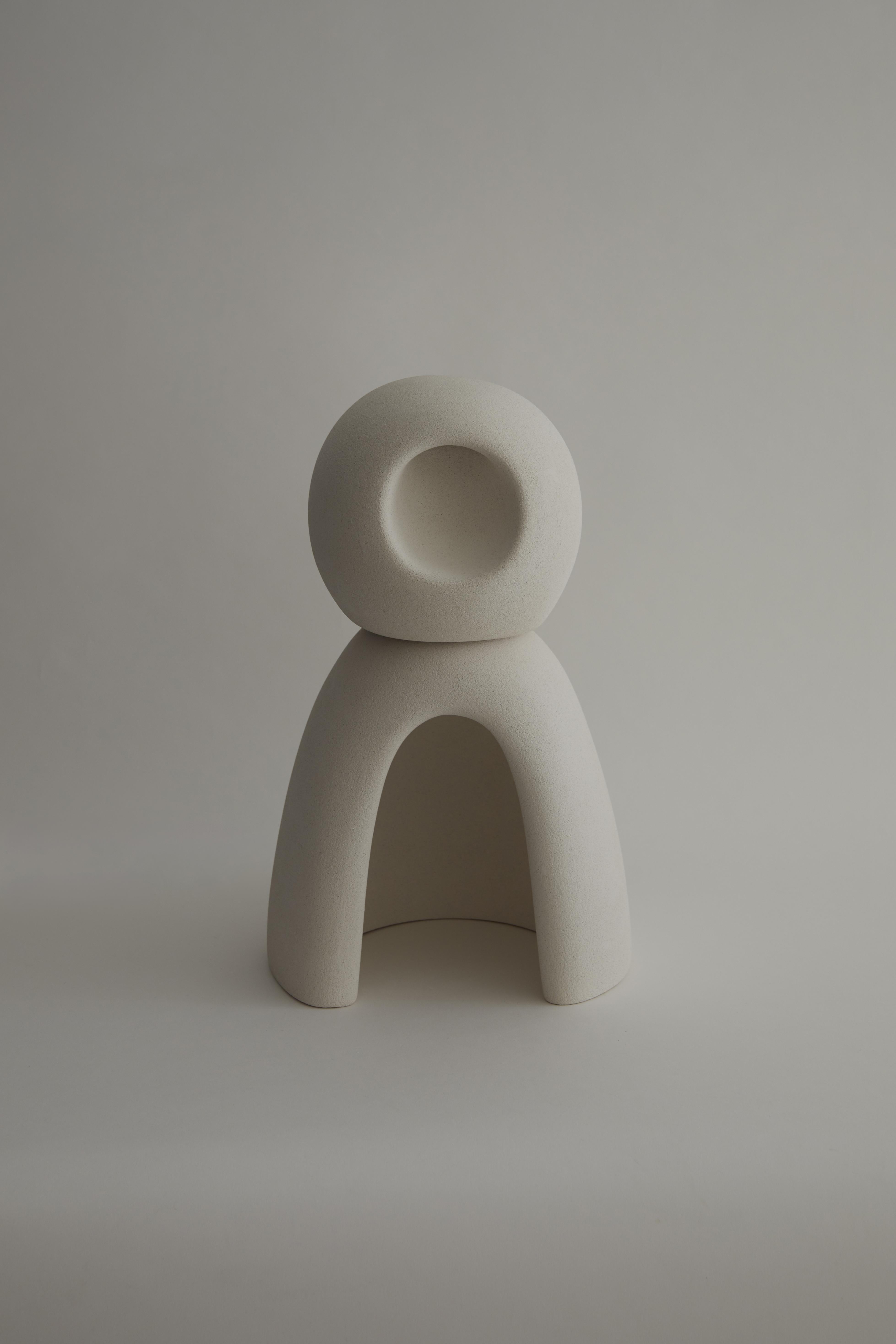 Post-Modern Nomad II:09 Table Lamp in White Sand Stoneware by Sofia Karnukaeva For Sale