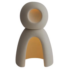 Nomad II:09 Table Lamp in White Sand Stoneware by Sofia Karnukaeva